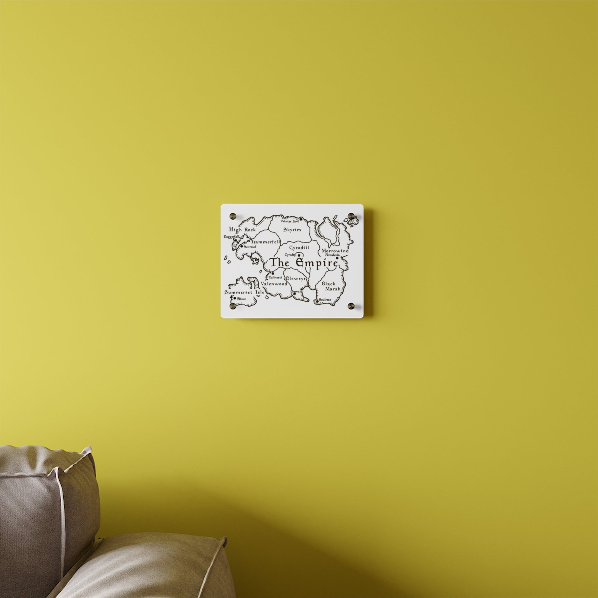 Tamriel map Dragonborn Skyrim Acrylic Wall Art Panels