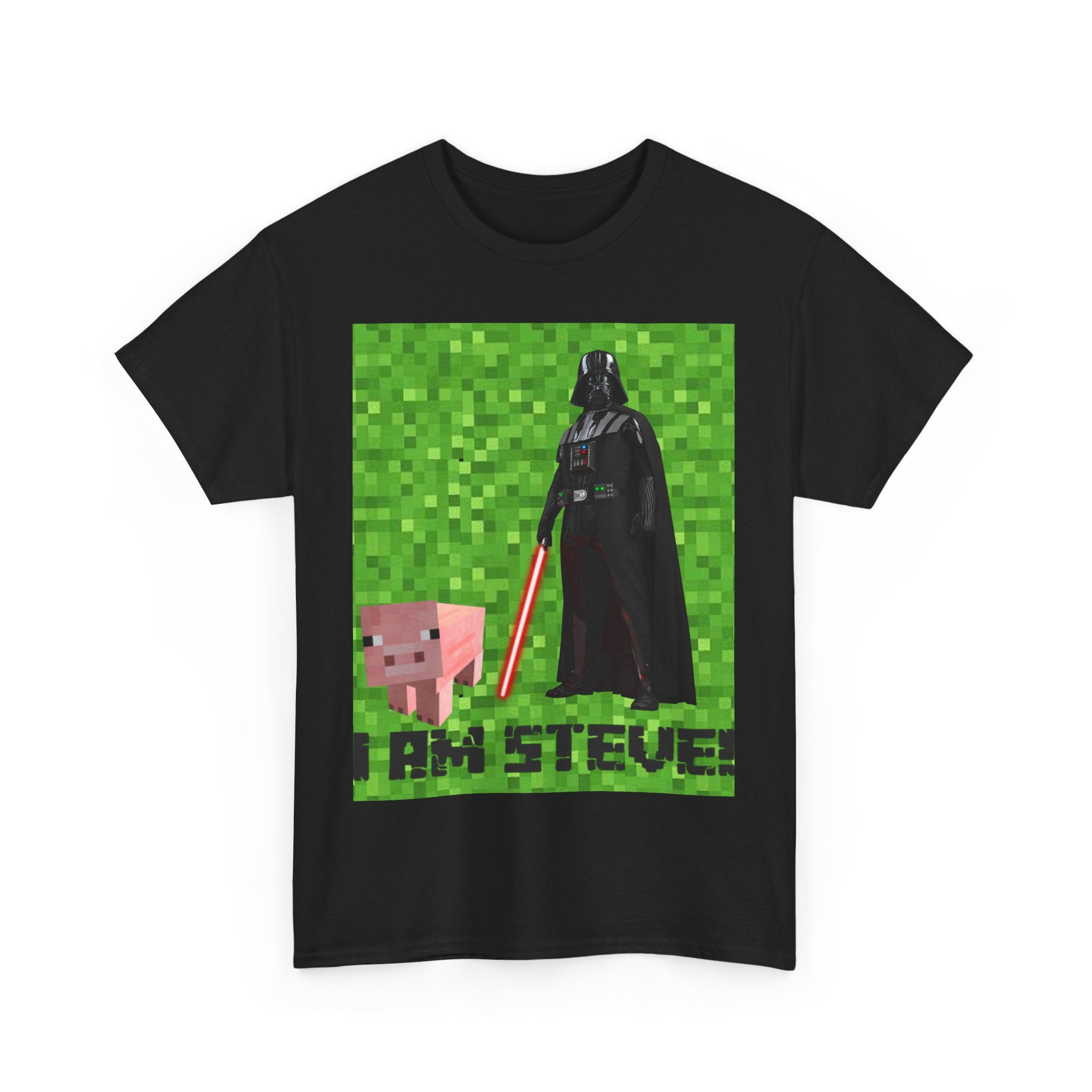 Minecraft inspired mock Fan art 'I am Steve!' Unisex Heavy Cotton Tee