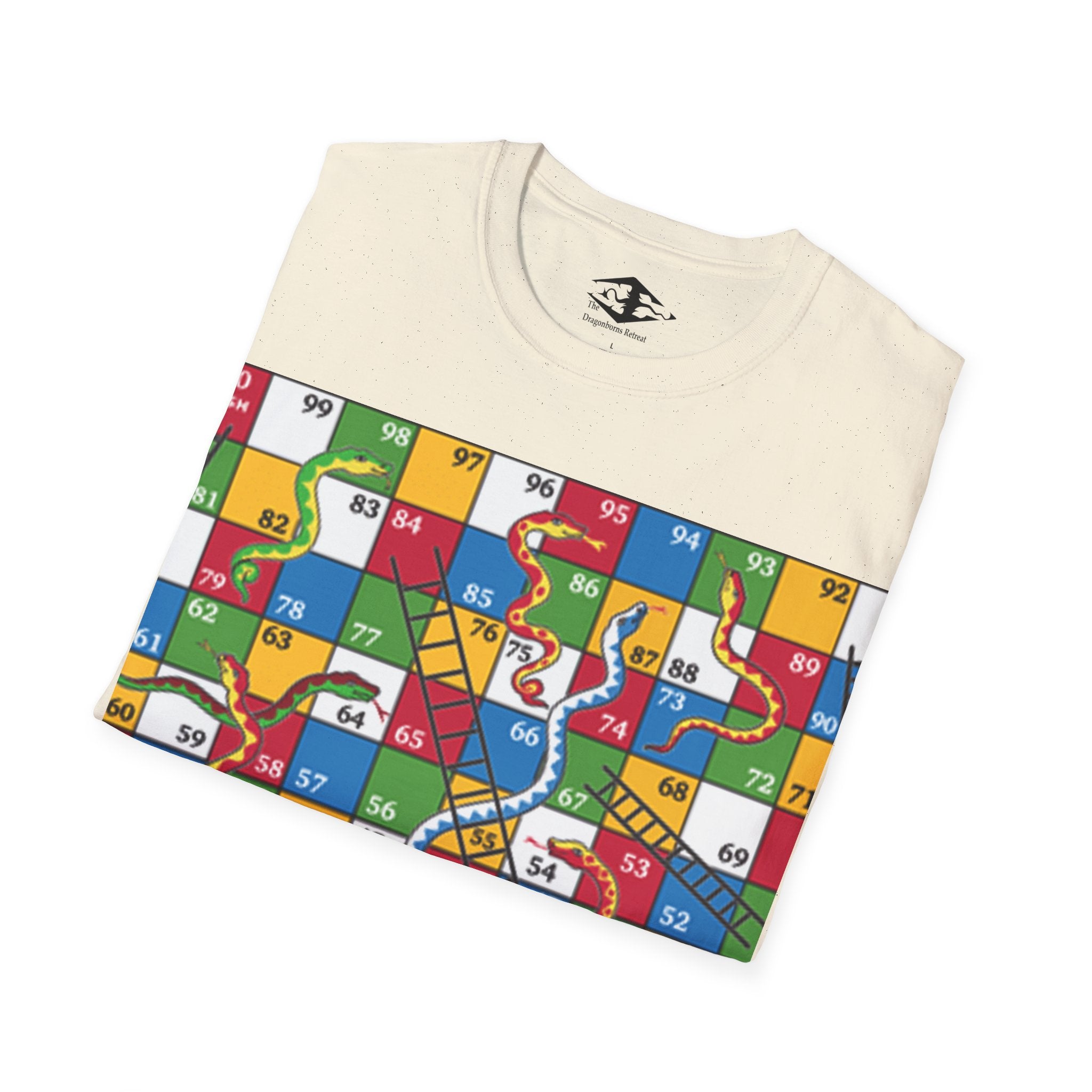Travel Snakes and Ladders Board Unisex Softstyle T-Shirt (pieces not included)