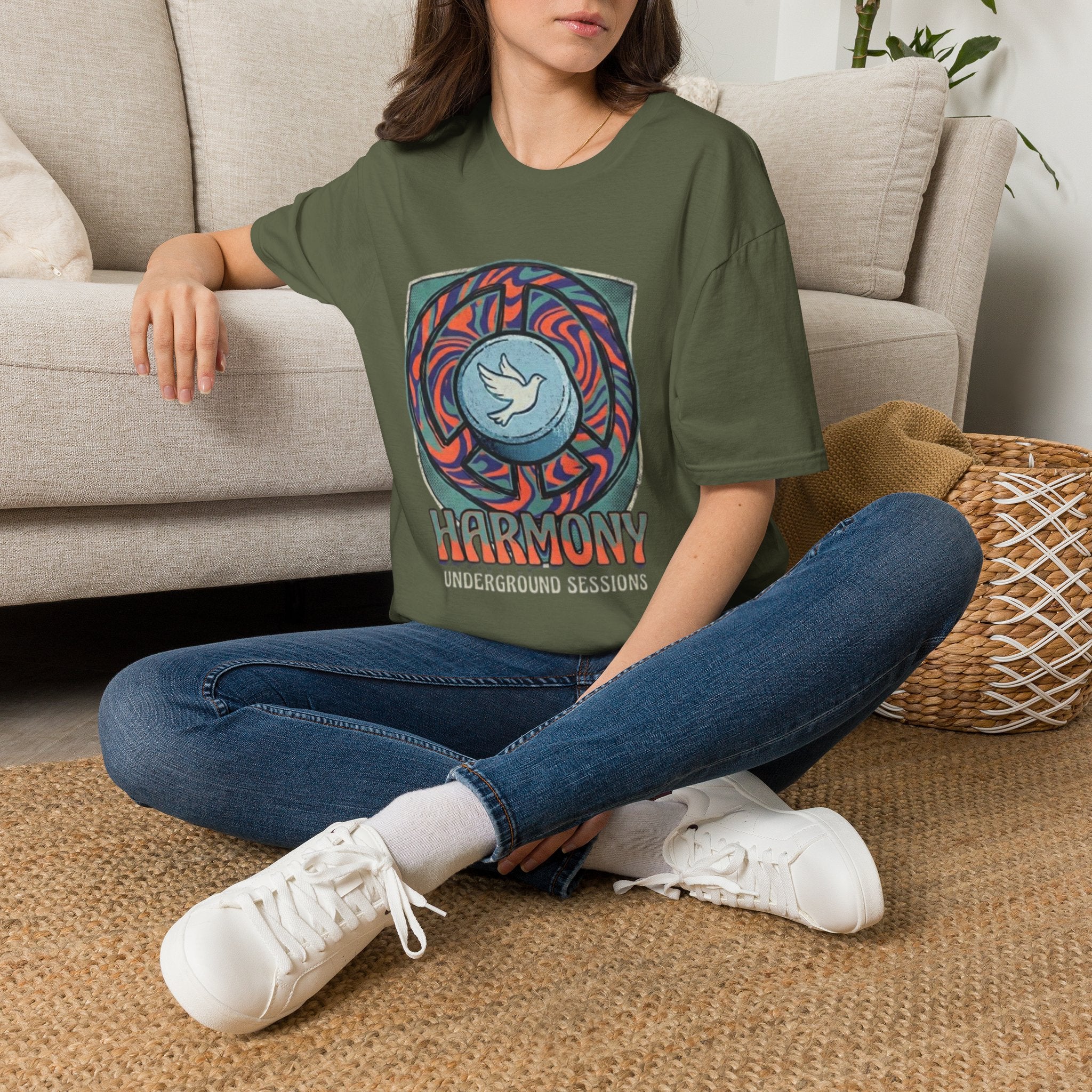 Retro Mandala Dove T-Shirt — 90s Raver Peace Tee