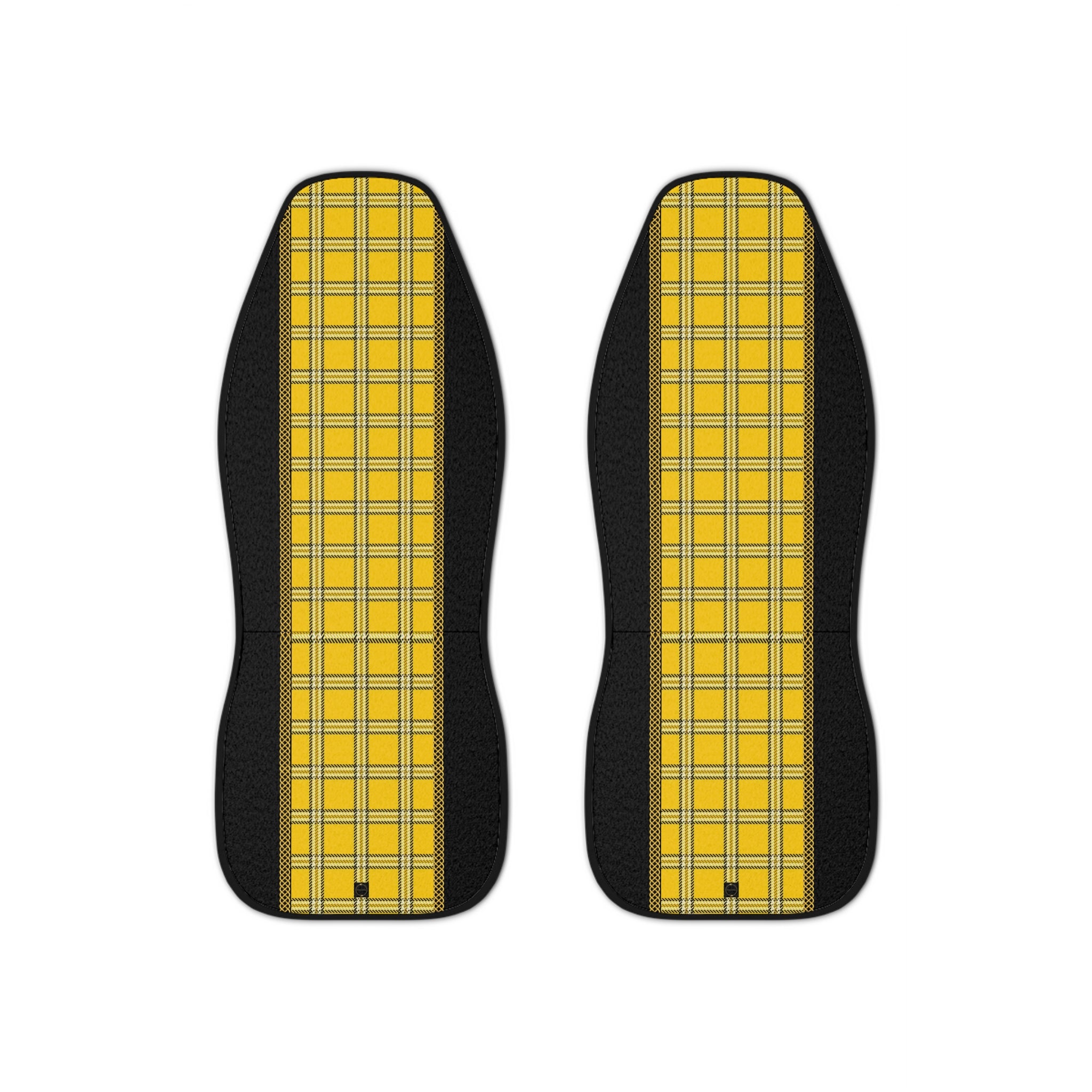 Fabled Fashion Yellow Plaid 'Clueless' inspired Print with Celtic knot design Car Seat Covers