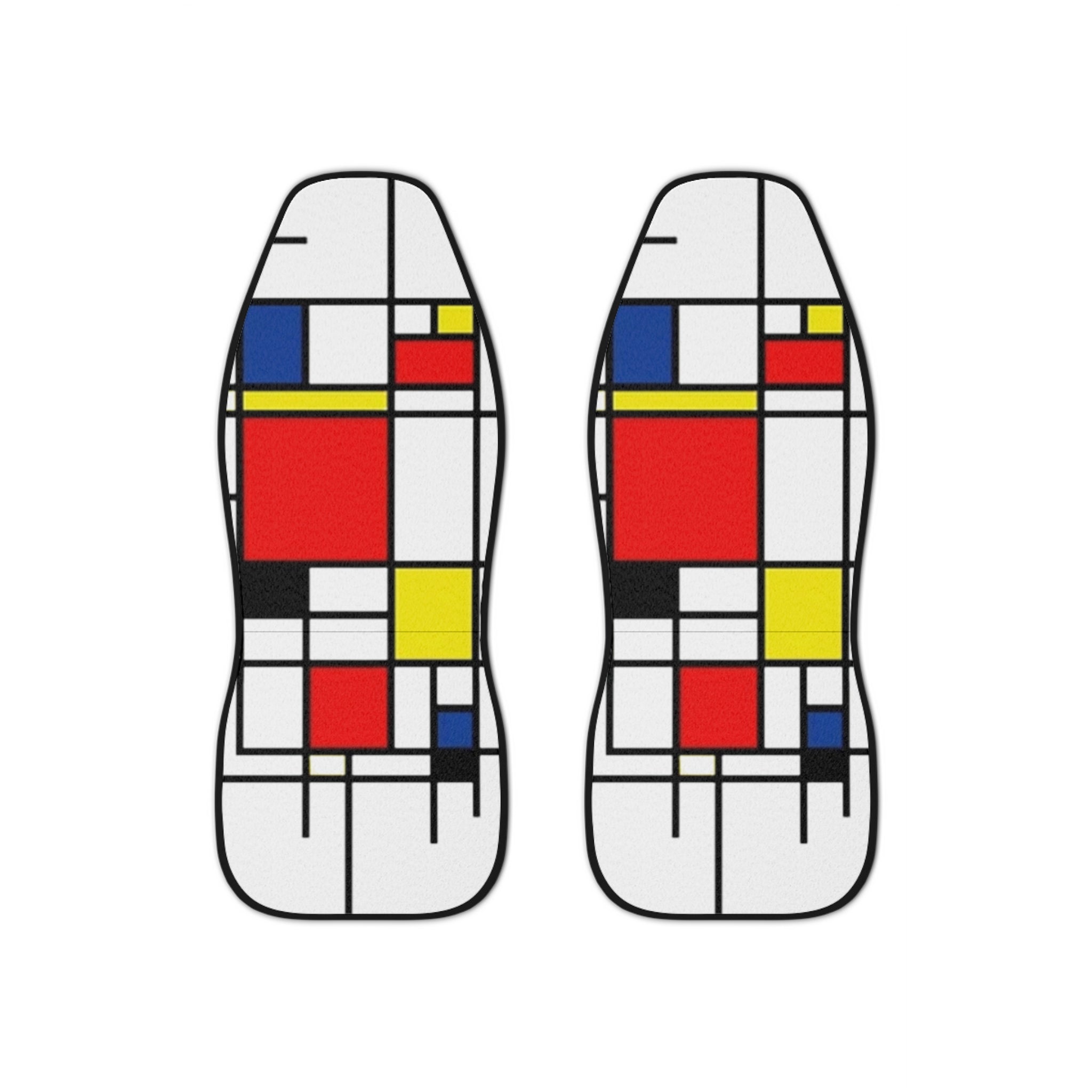 Fabled Fashion Peit Mondrian inspired pattern effect AOP print Car Seat Covers