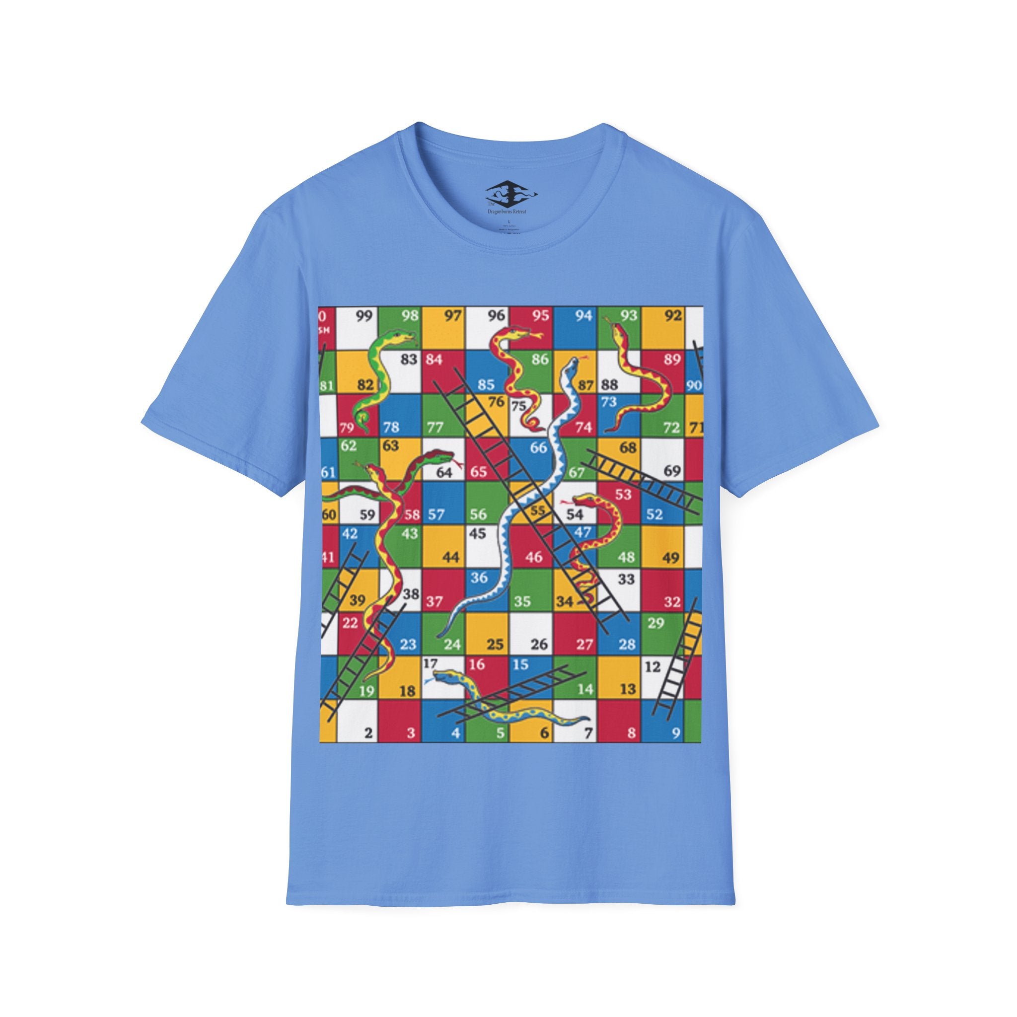 Travel Snakes and Ladders Board Unisex Softstyle T-Shirt (pieces not included)