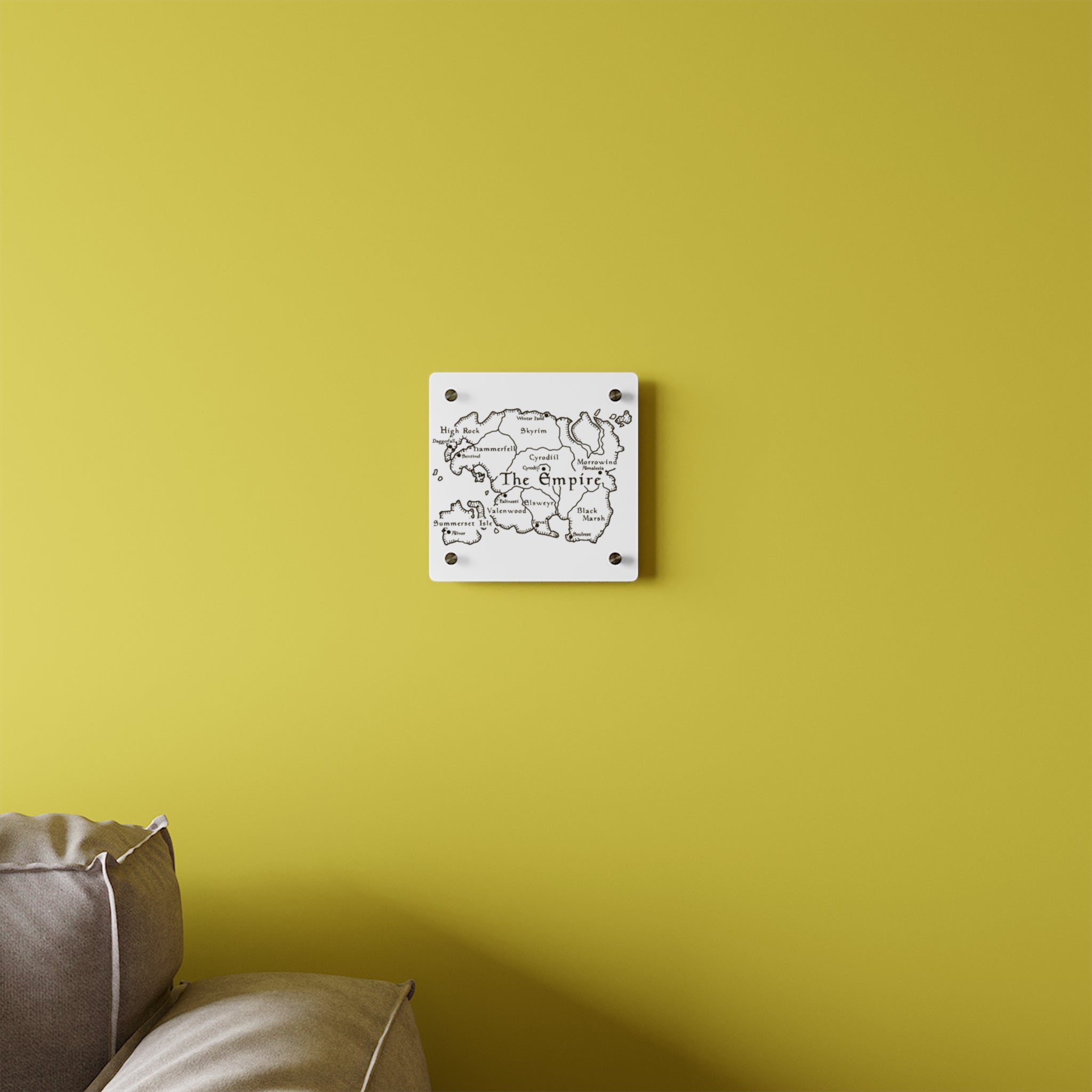 Tamriel map Dragonborn Skyrim Acrylic Wall Art Panels