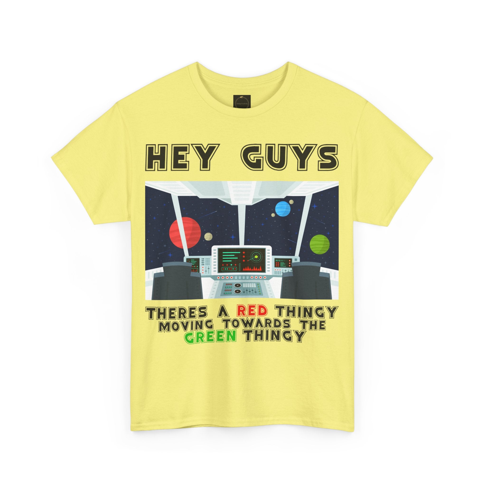 Red Thingy moving towards the Green thingy Funny Unisex Heavy Cotton Tee