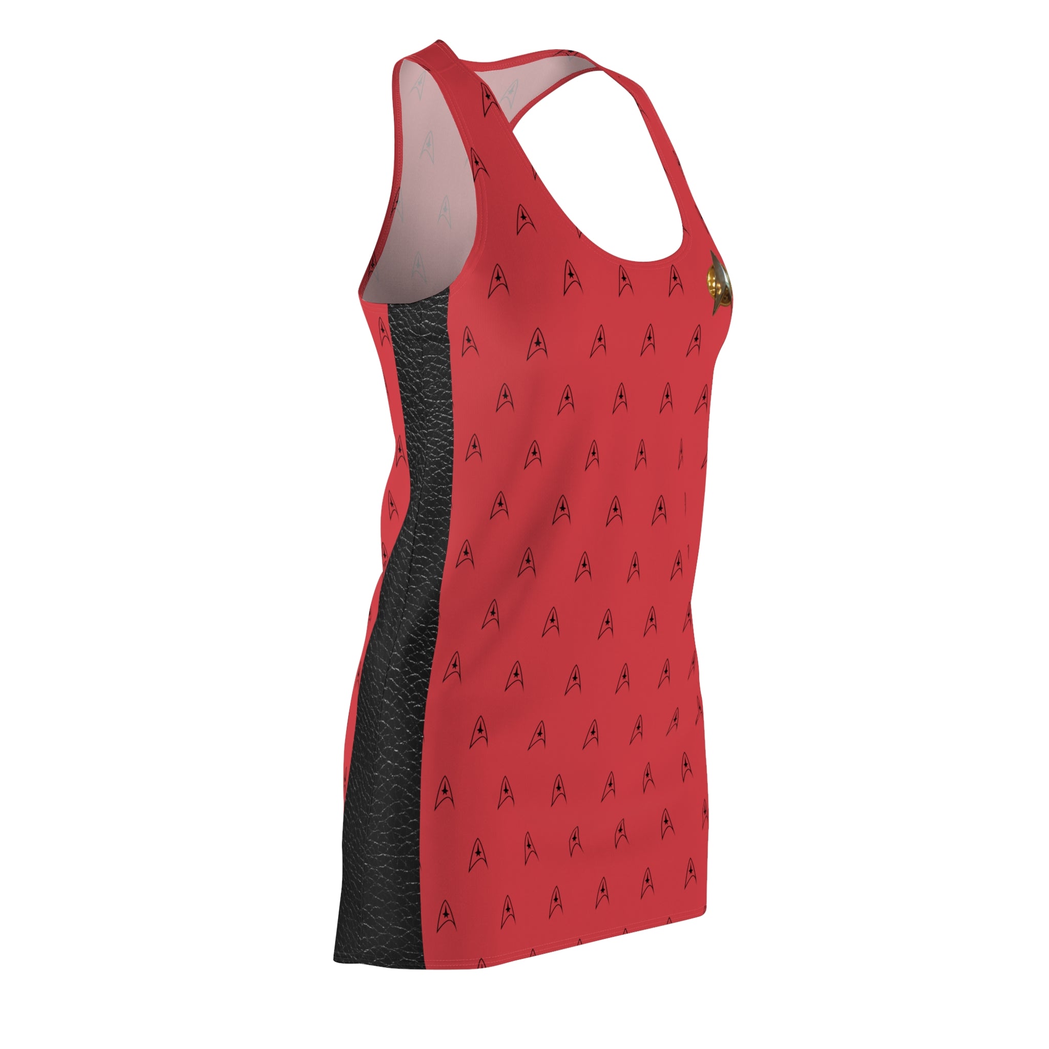 Fabled Fashion Red Trekkie Women's Cut & Sew Racerback Dress (AOP)