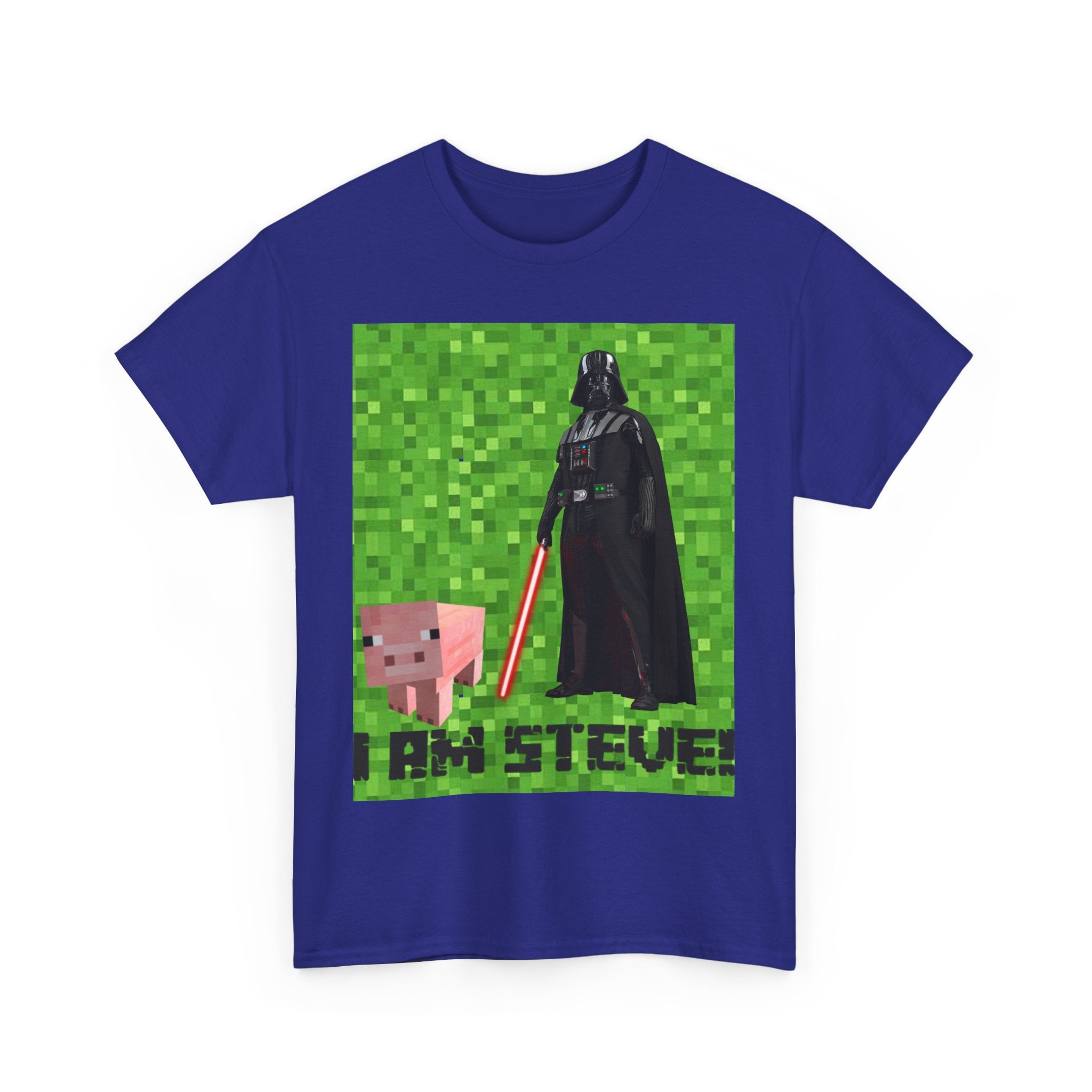 Minecraft inspired mock Fan art 'I am Steve!' Unisex Heavy Cotton Tee