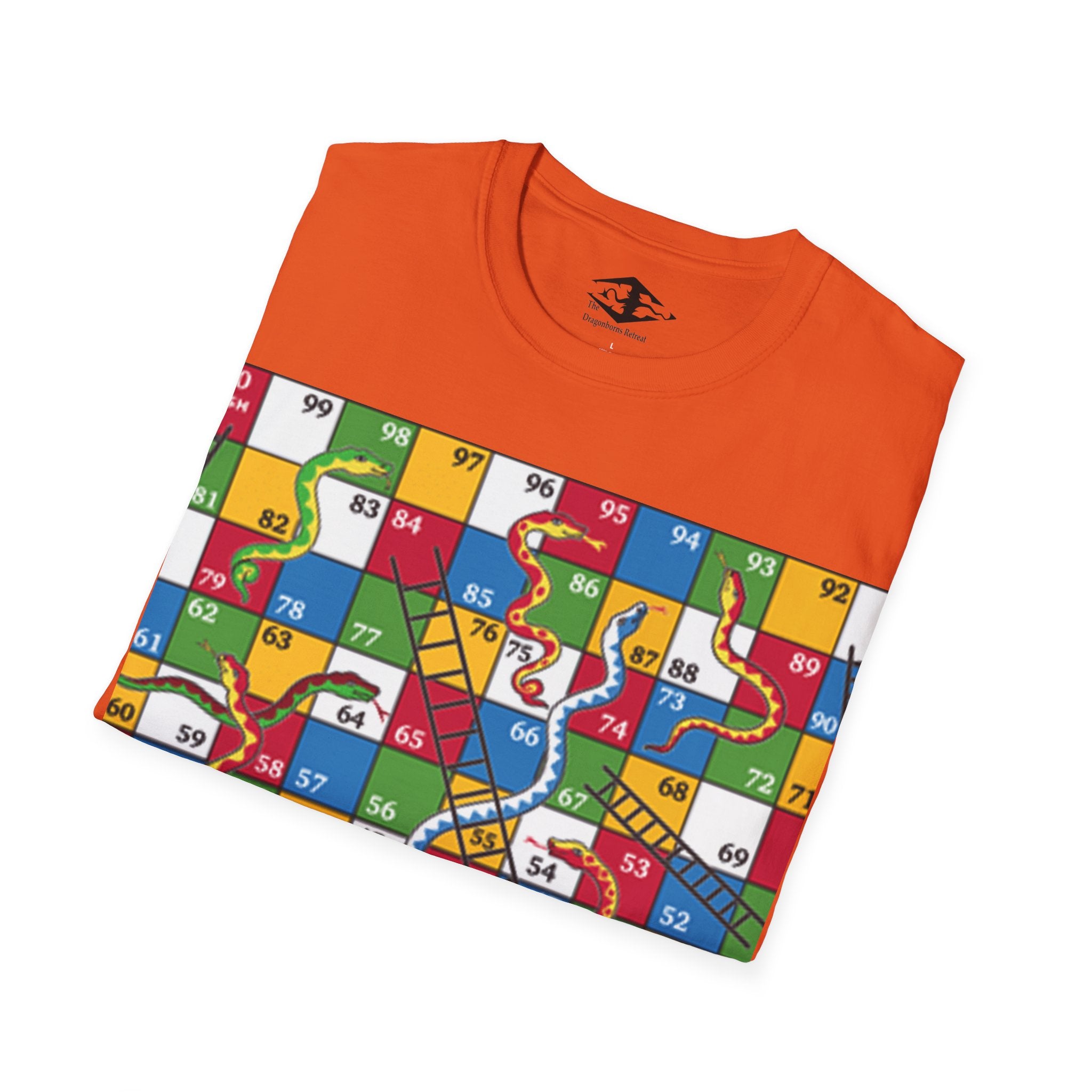 Travel Snakes and Ladders Board Unisex Softstyle T-Shirt (pieces not included)