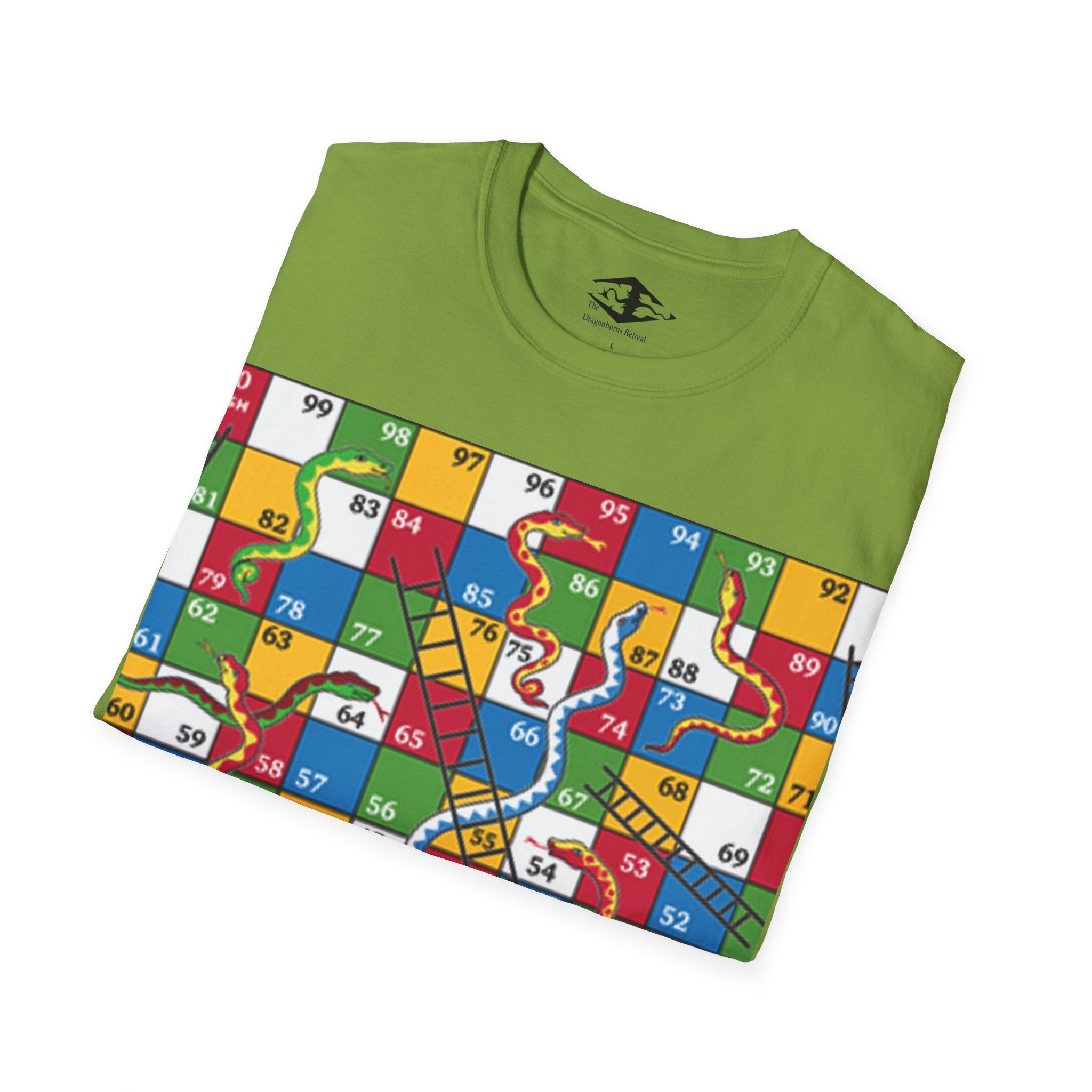 Travel Snakes and Ladders Board Unisex Softstyle T-Shirt (pieces not included)