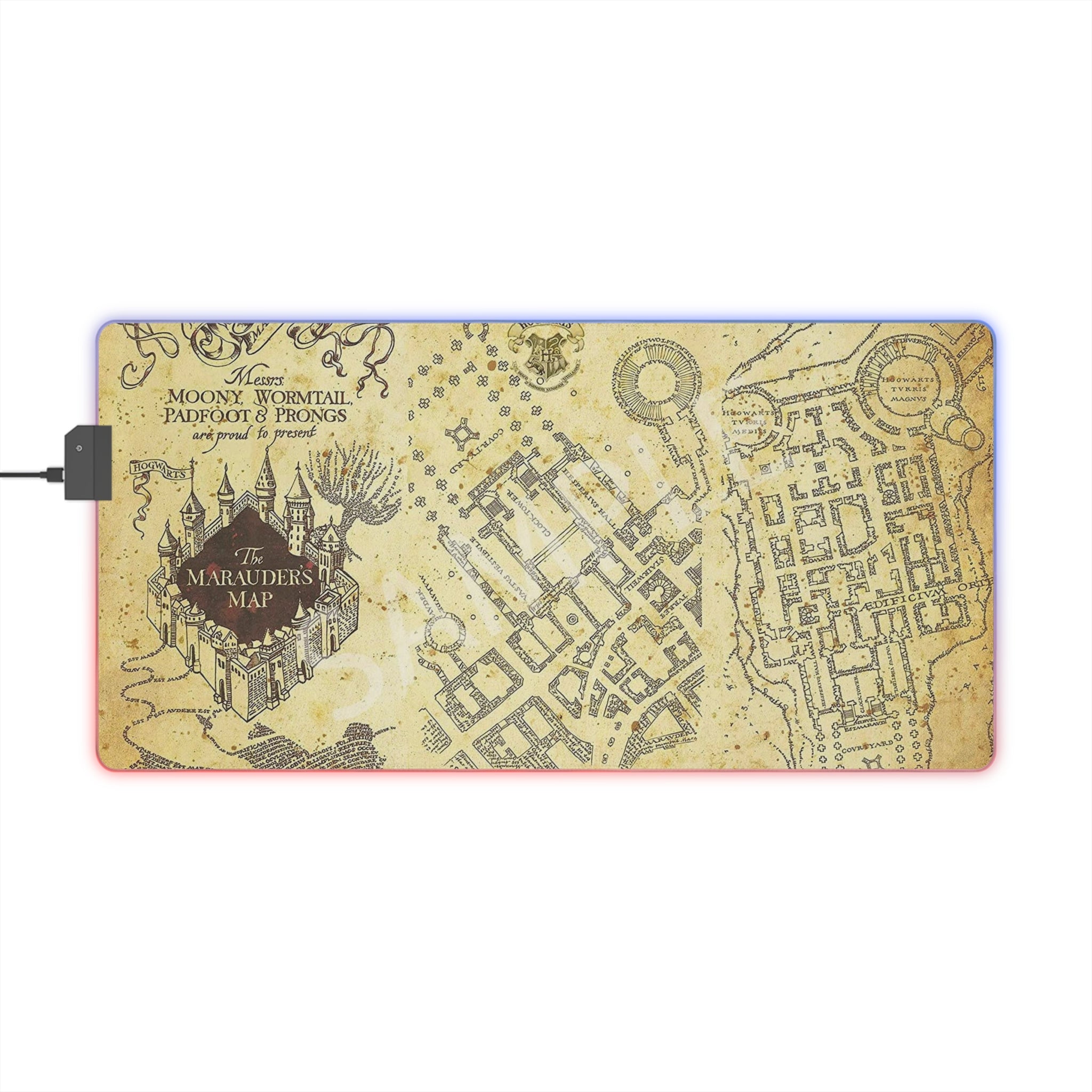 Harry Potter inspired Marauders map LED Gaming Mouse Pad