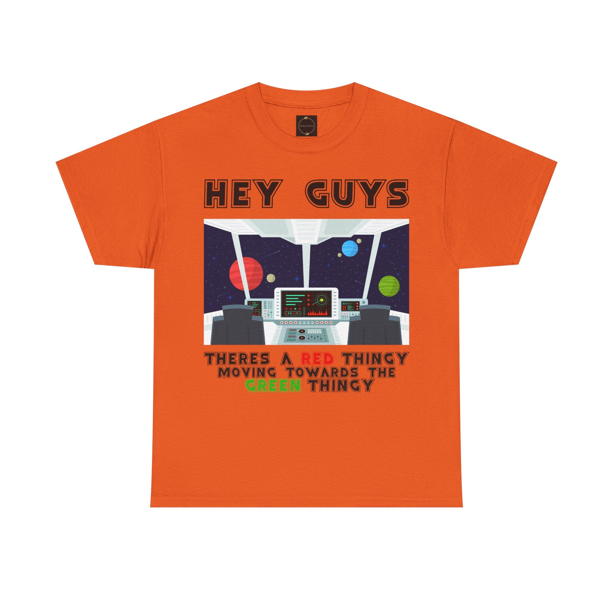 Red Thingy moving towards the Green thingy Funny Unisex Heavy Cotton Tee