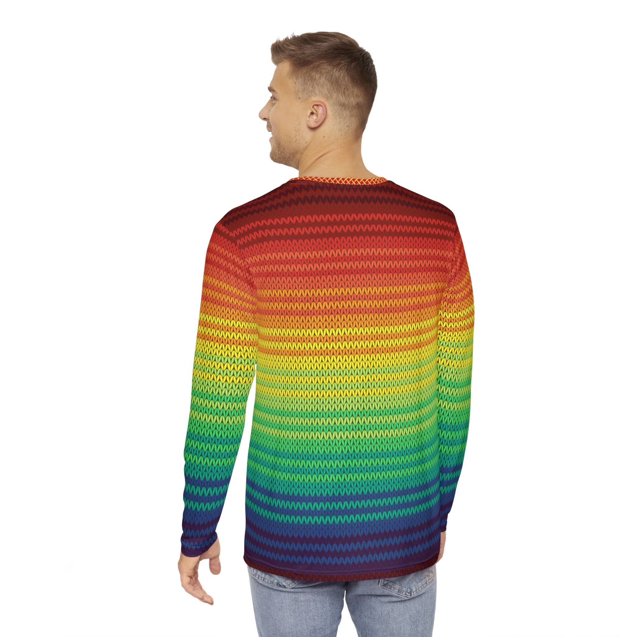 Fabled Fashion Men's Long Sleeve Mexican Poncho Print Celtic Collar AOP Shirt
