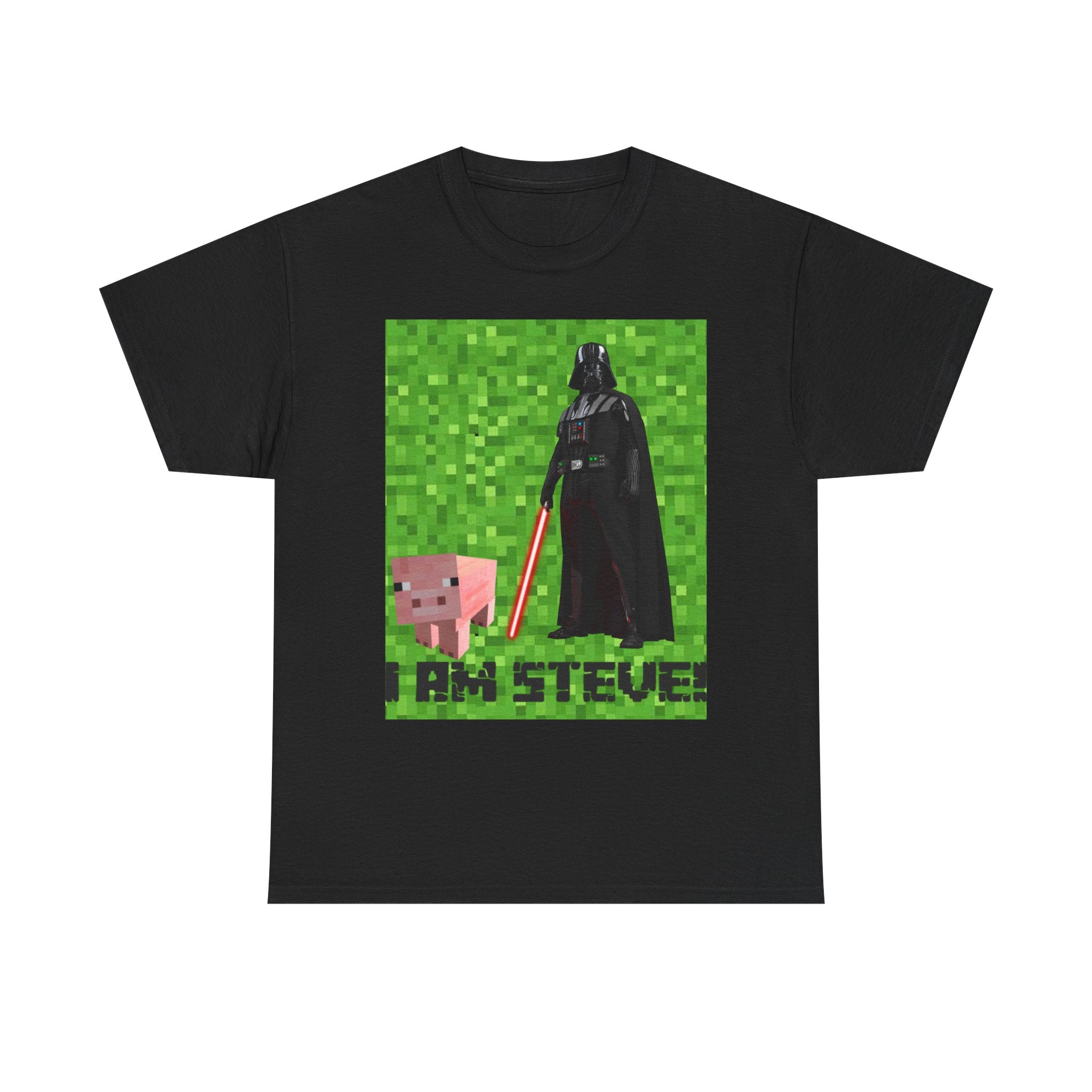 Minecraft inspired mock Fan art 'I am Steve!' Unisex Heavy Cotton Tee