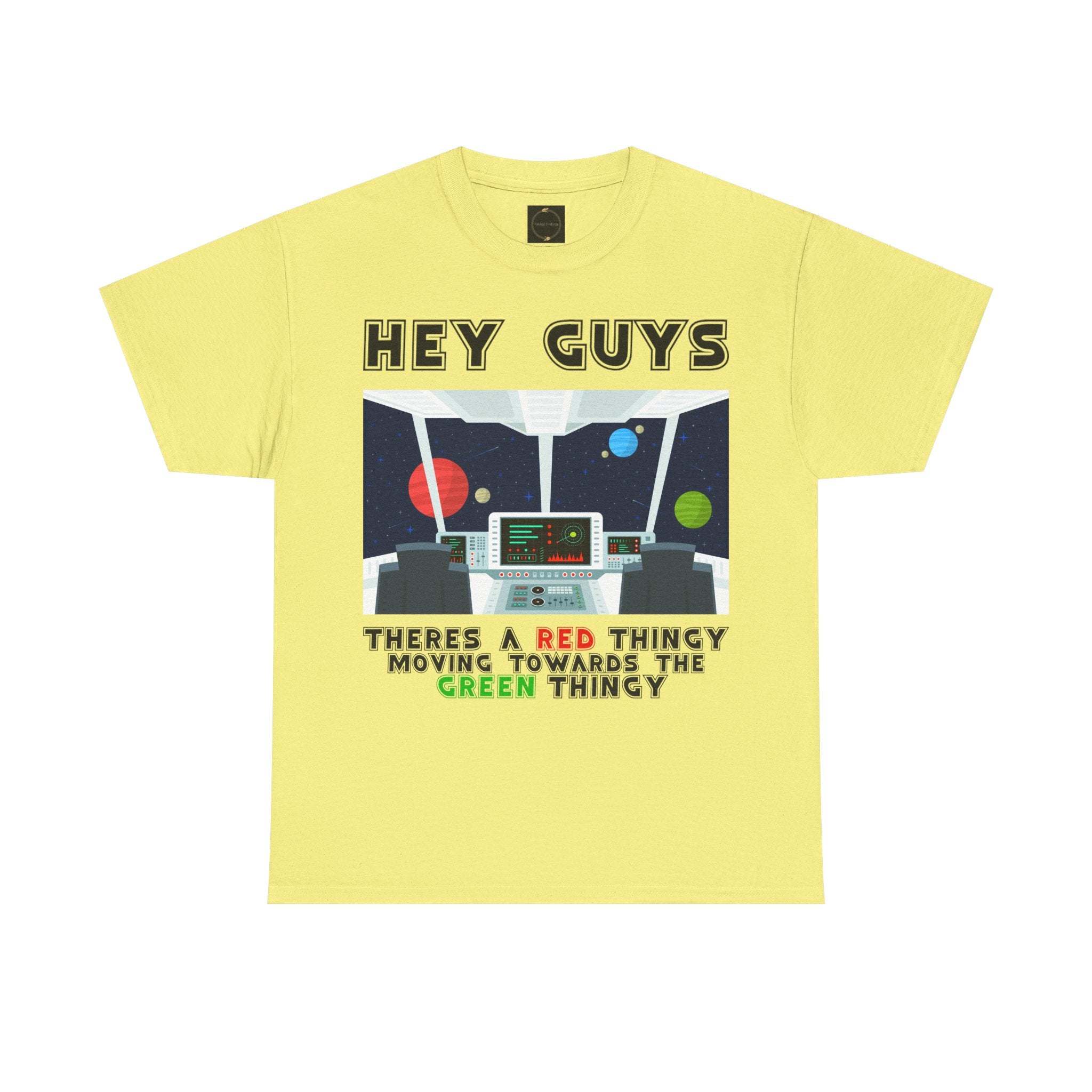 Red Thingy moving towards the Green thingy Funny Unisex Heavy Cotton Tee