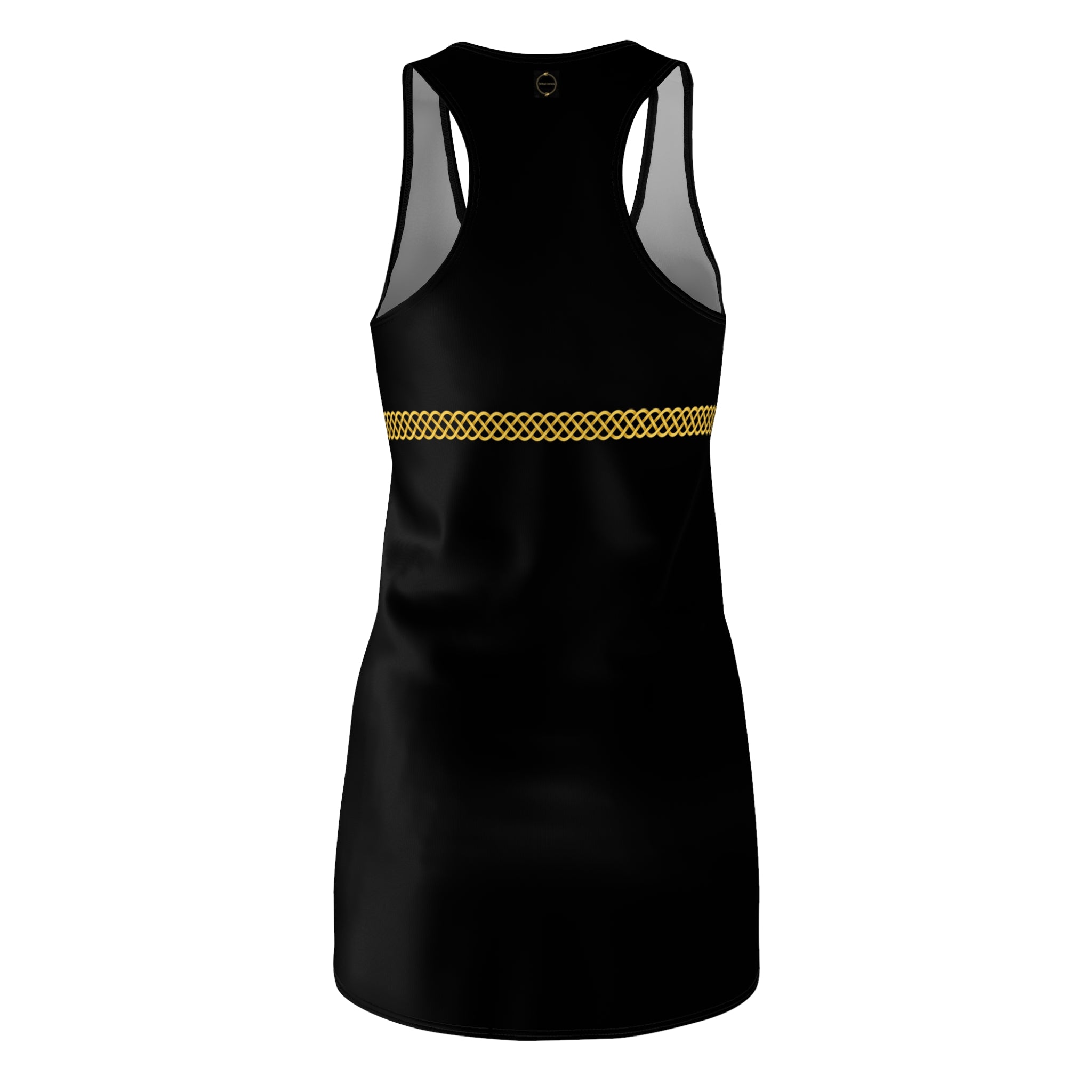 Fabled Fashion Little Black Dress with Celtic Knot effect Women's Cut & Sew Racerback Dress (AOP)