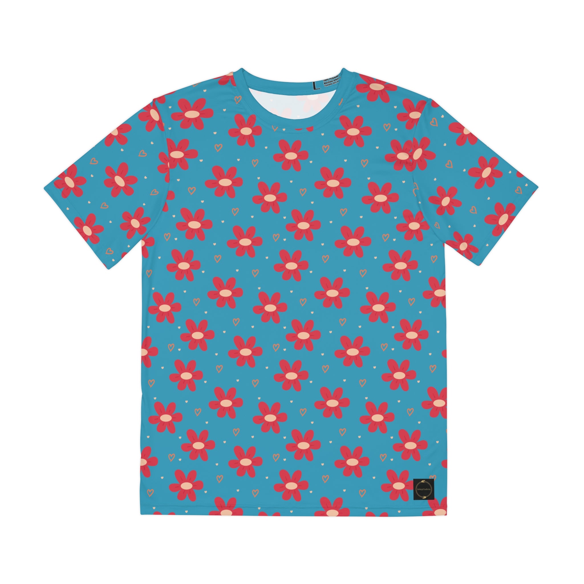 Fabled Fashion Flowerprint series blue/pink Men's Polyester Tee (AOP)