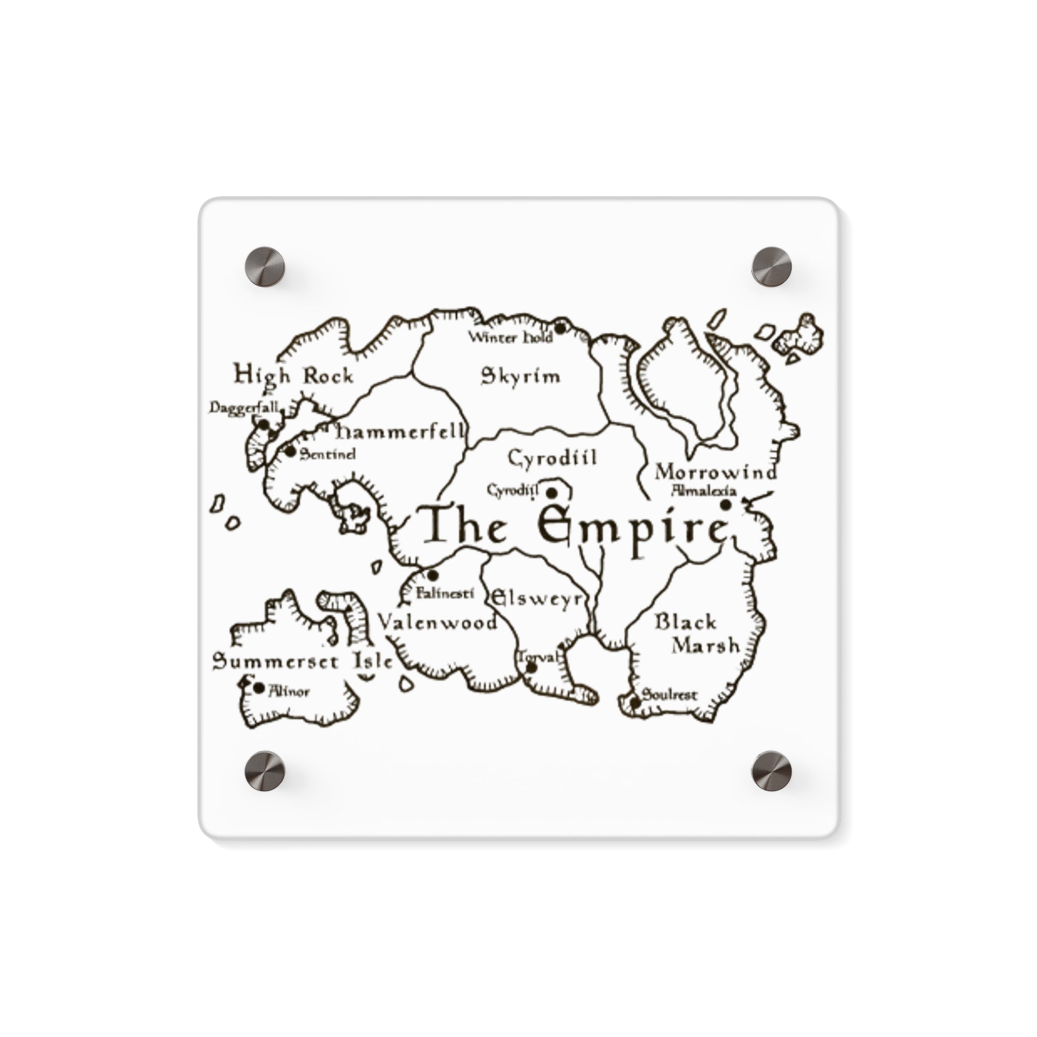 Tamriel map Dragonborn Skyrim Acrylic Wall Art Panels
