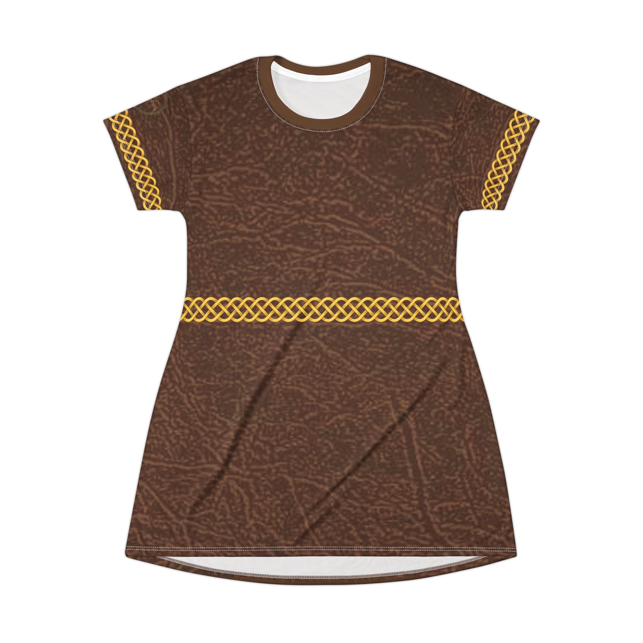 Fabled Fashion Leather effect Celtic knot  Medieval fashion All Over Print T-Shirt Dress