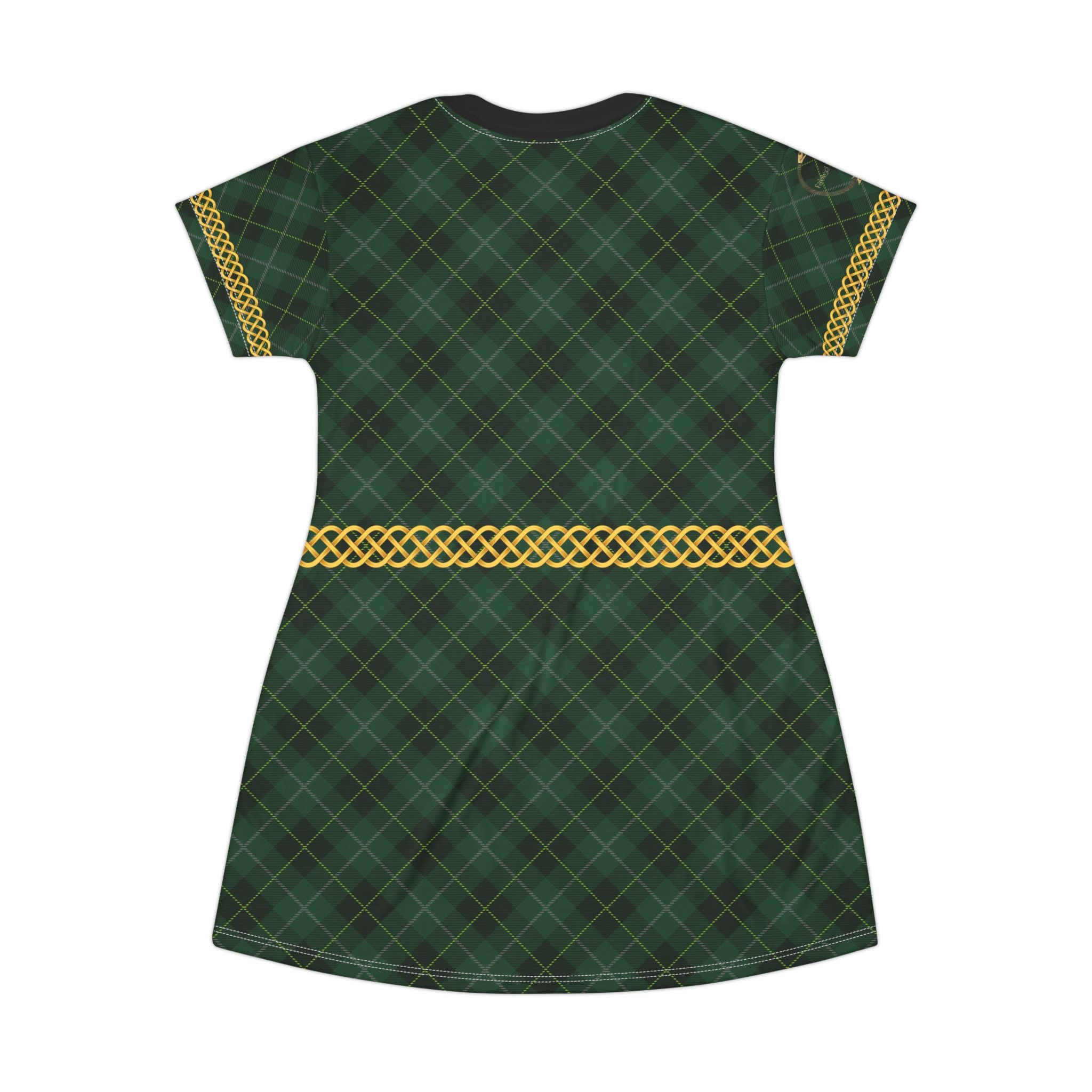 Fabled Fashion Celtic Knot Tartan Plaid Medieval Fashions All Over Print T-Shirt Dress