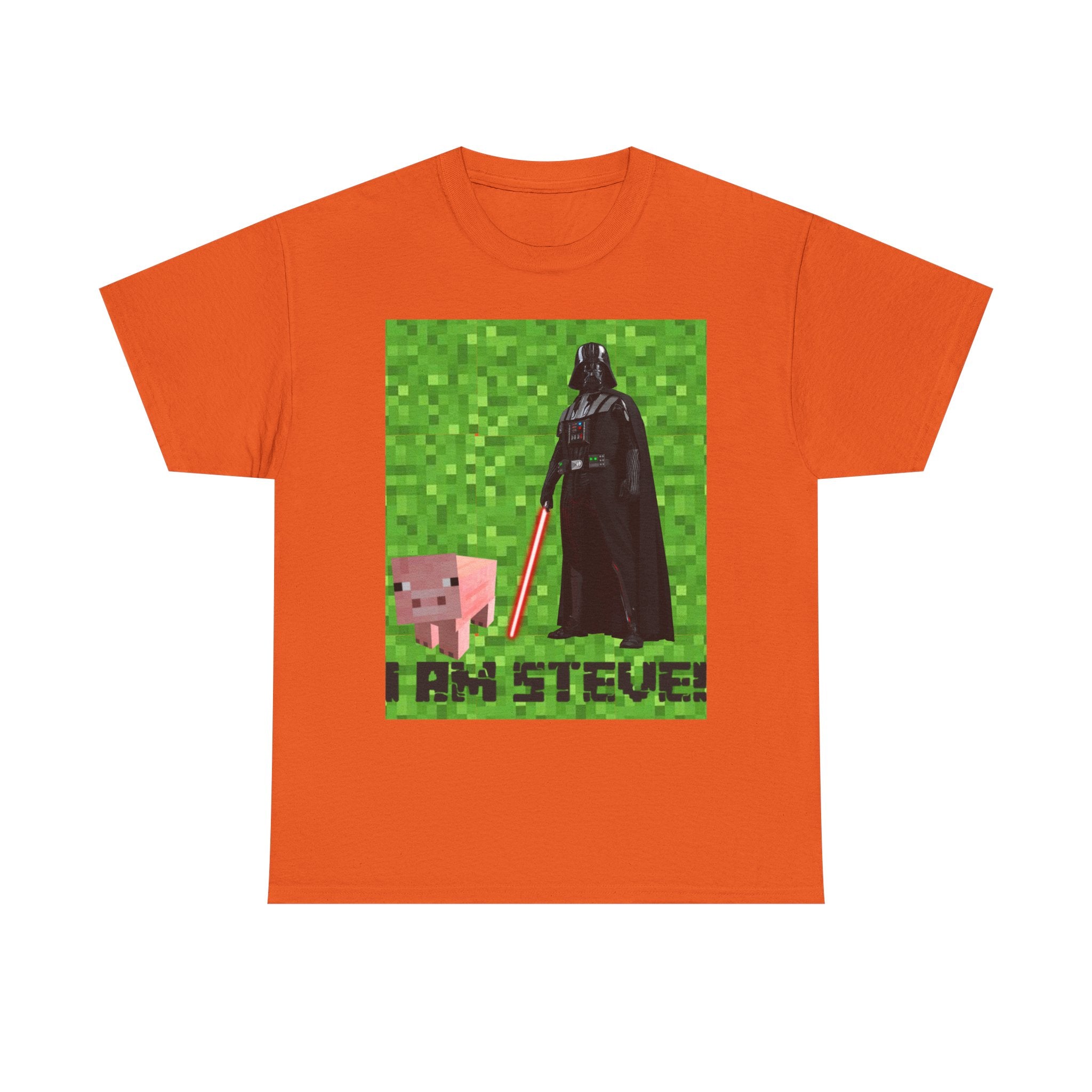 Minecraft inspired mock Fan art 'I am Steve!' Unisex Heavy Cotton Tee
