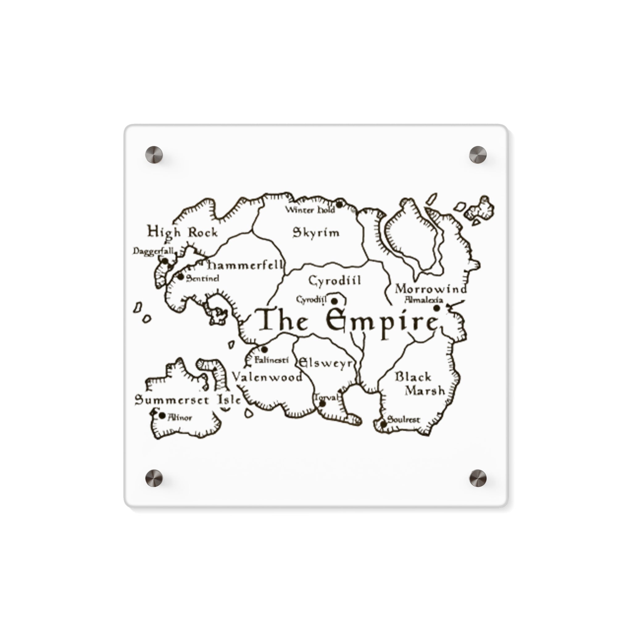 Tamriel map Dragonborn Skyrim Acrylic Wall Art Panels