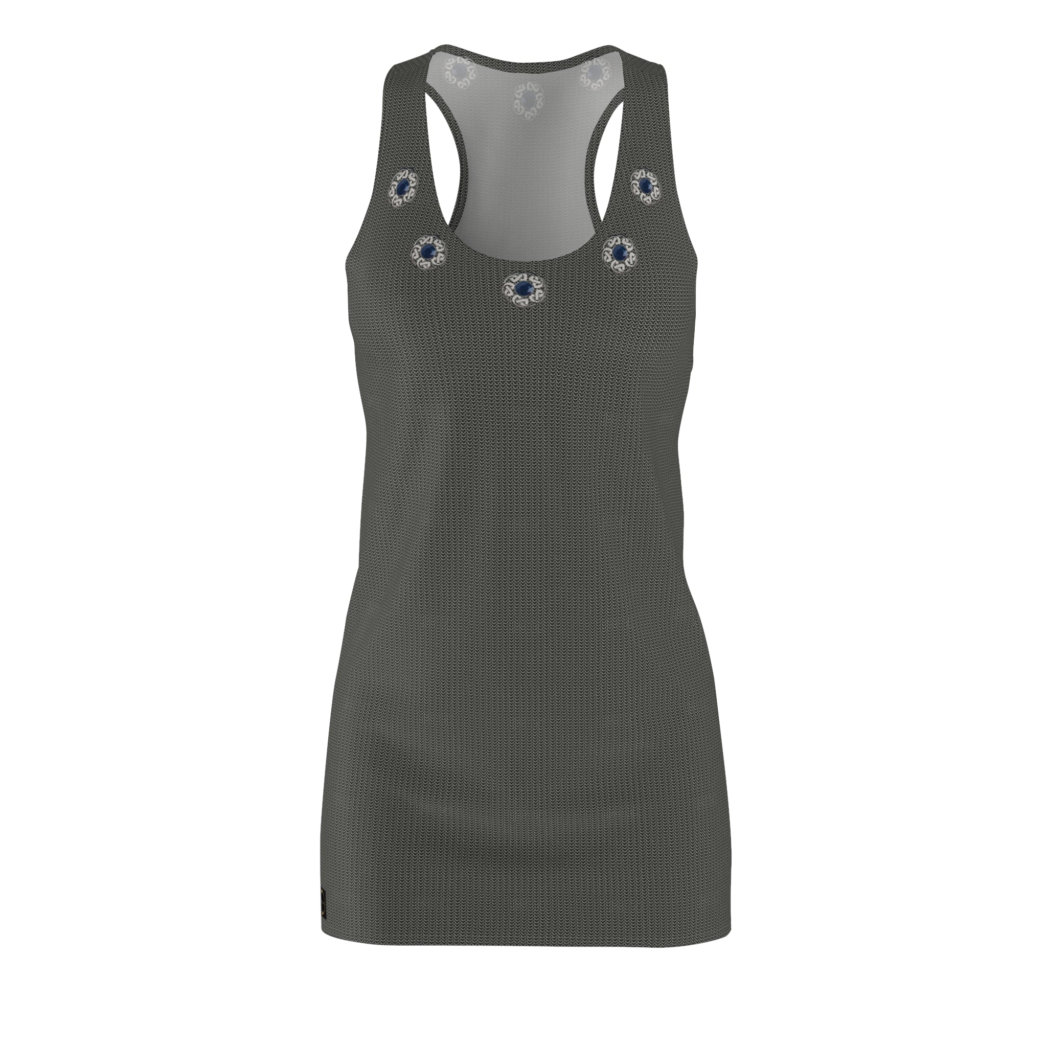 Fabled Fashion Chainmail effect Women's Cut & Sew Racerback Dress (AOP)