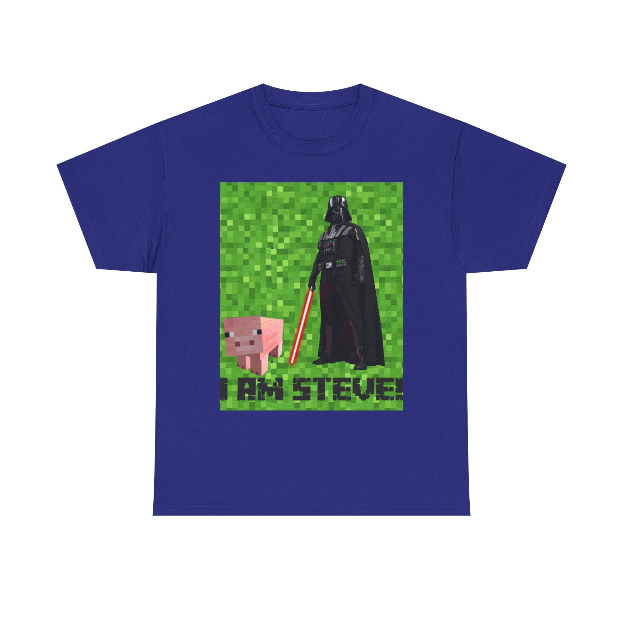 Minecraft inspired mock Fan art 'I am Steve!' Unisex Heavy Cotton Tee