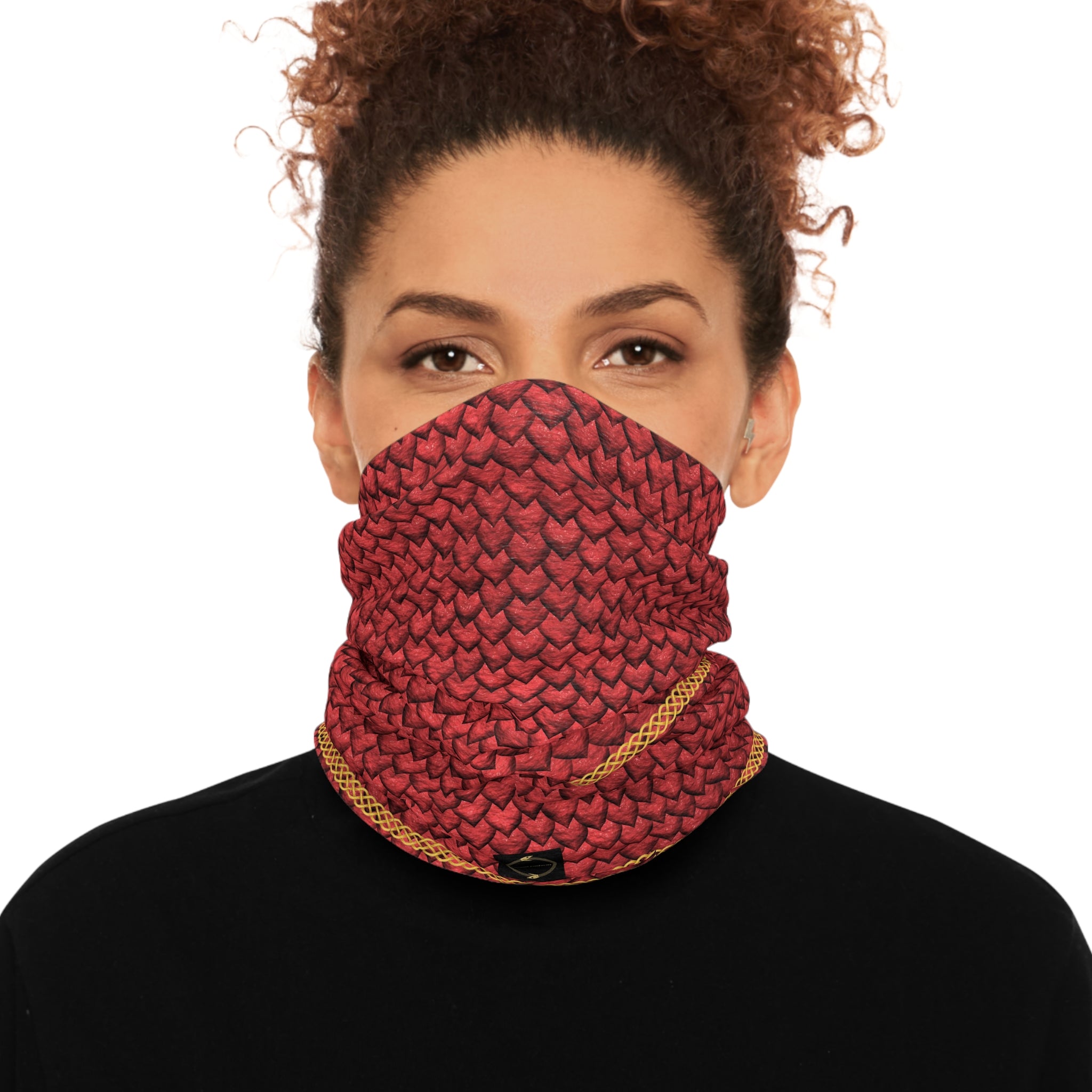 Fabled Fashion Red Dragonskin Print Tube Scarf