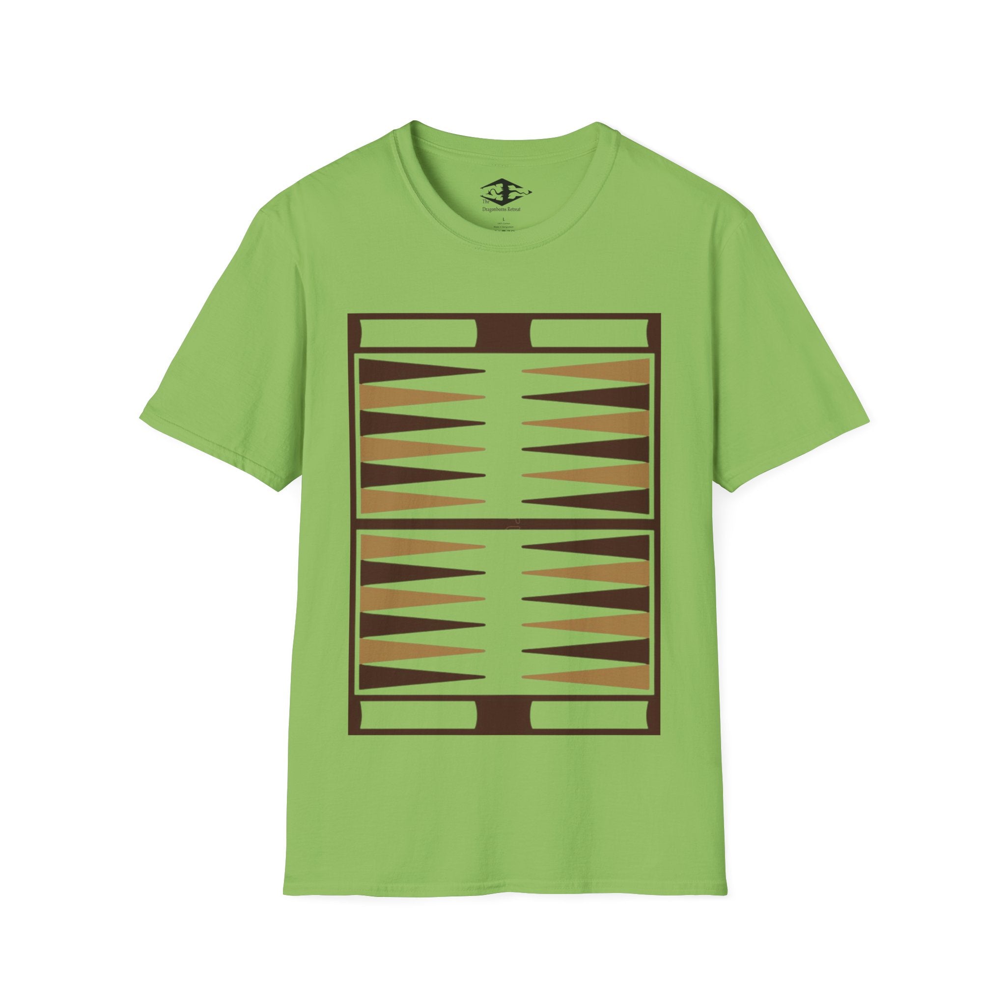 Travel Backgammon Board Unisex Softstyle T-Shirt (pieces not included)