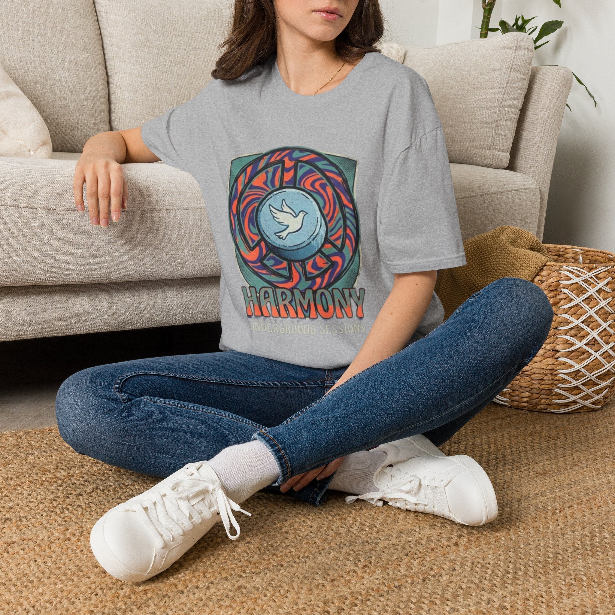 Retro Mandala Dove T-Shirt — 90s Raver Peace Tee