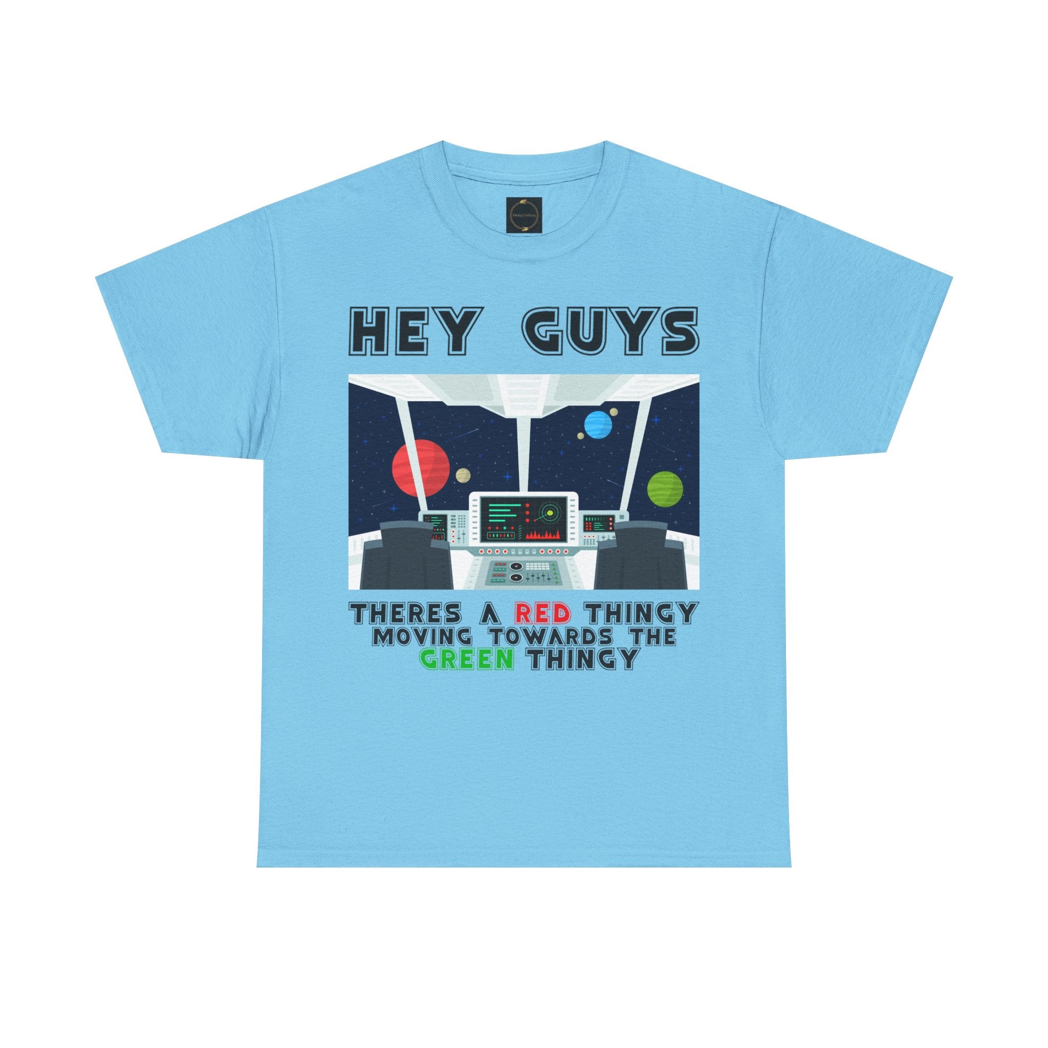 Red Thingy moving towards the Green thingy Funny Unisex Heavy Cotton Tee