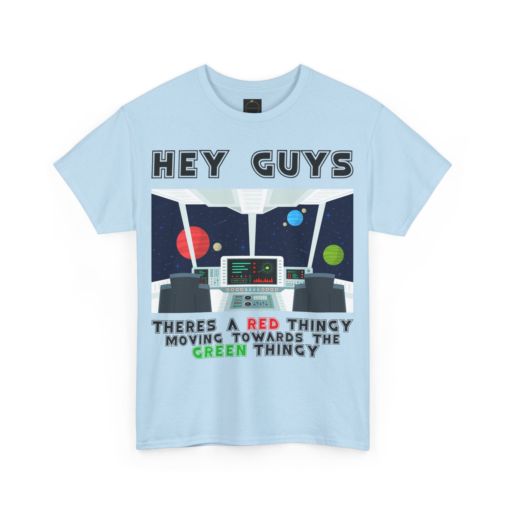 Red Thingy moving towards the Green thingy Funny Unisex Heavy Cotton Tee