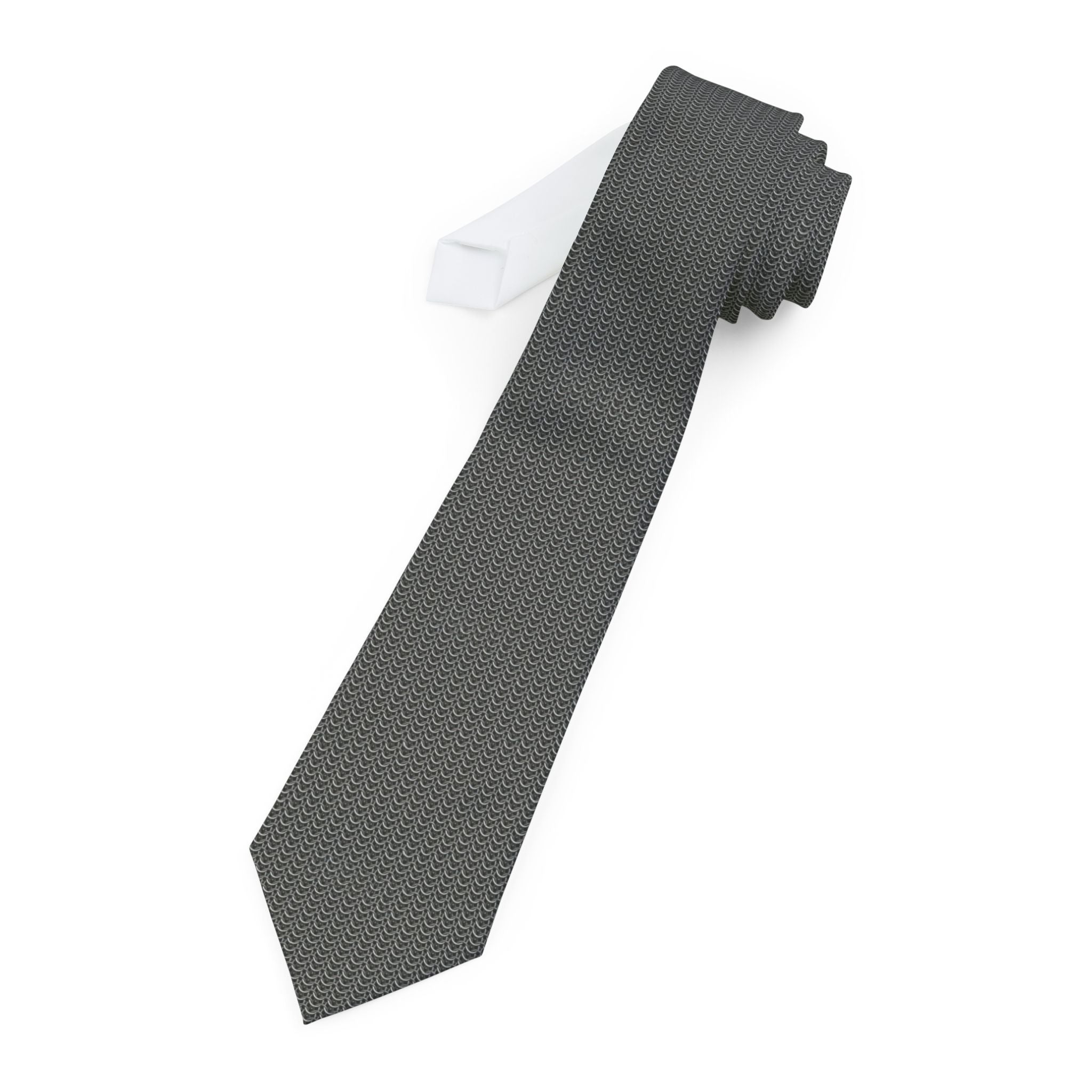 Chainmail effect Necktie – Classic Solid Formal Tie for Work, Weddings & Events