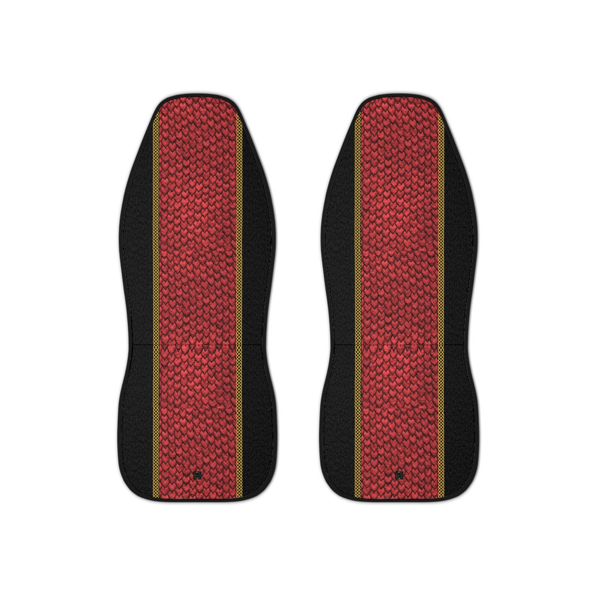 Fabled Fashion Red Dragon-skin and Celtic knot print Car Seat Covers