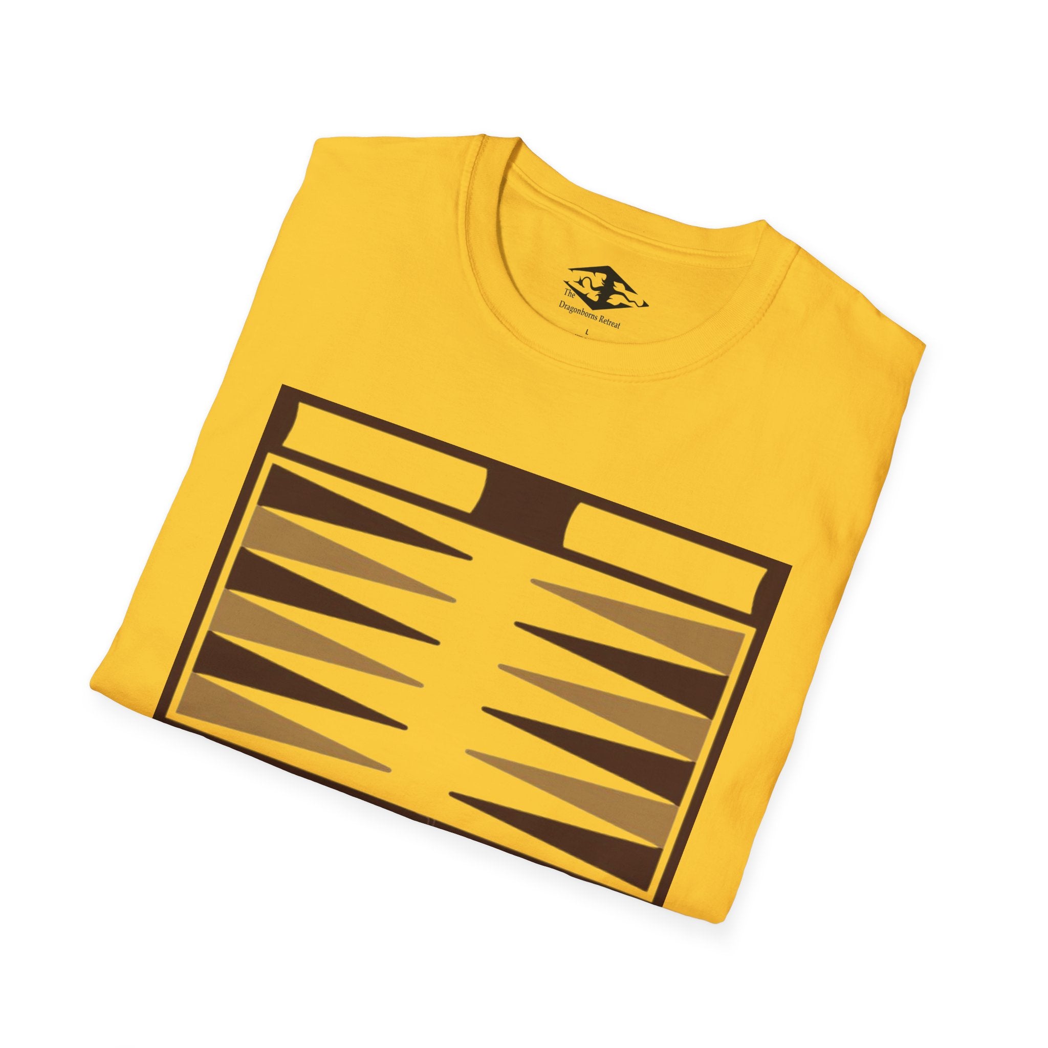 Travel Backgammon Board Unisex Softstyle T-Shirt (pieces not included)