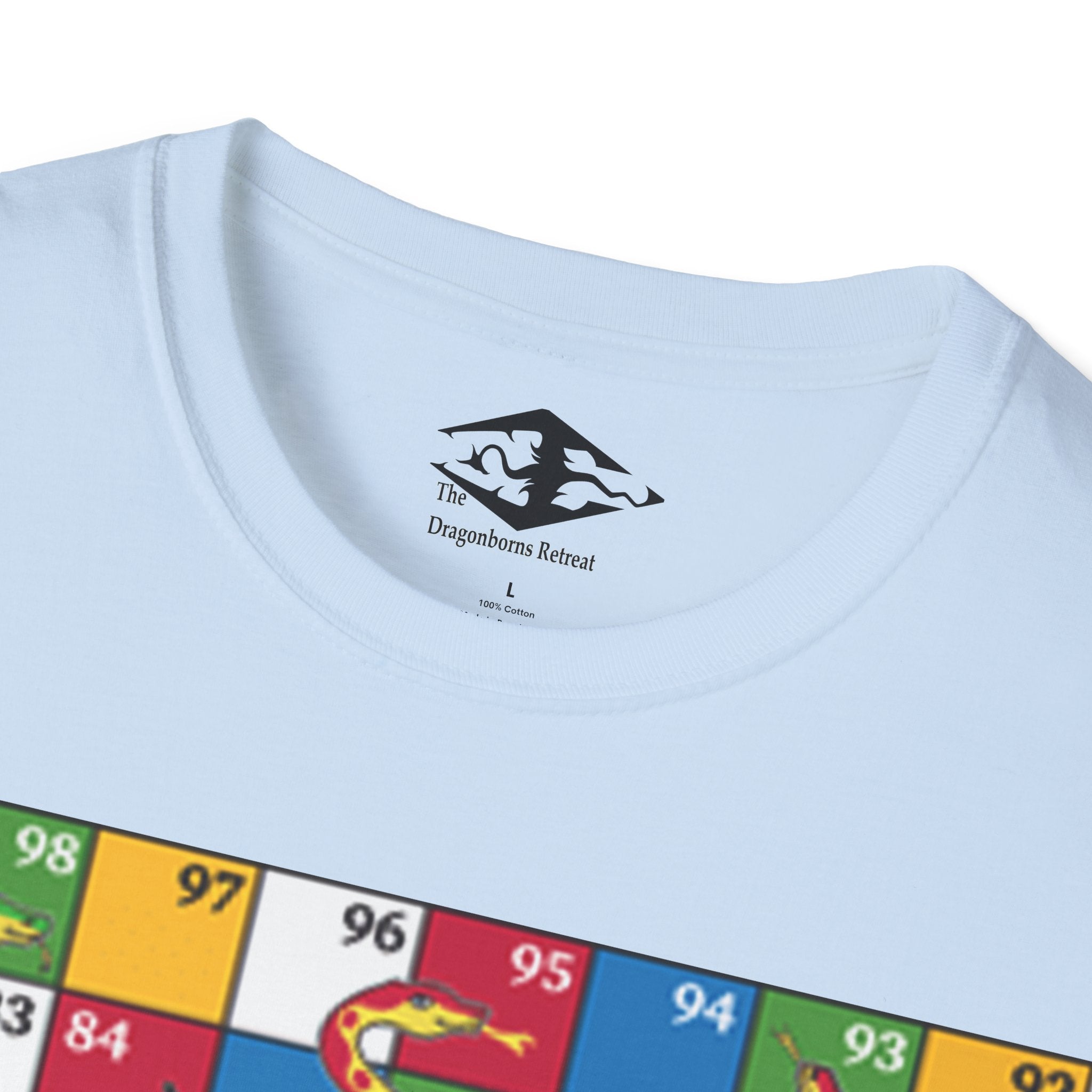 Travel Snakes and Ladders Board Unisex Softstyle T-Shirt (pieces not included)
