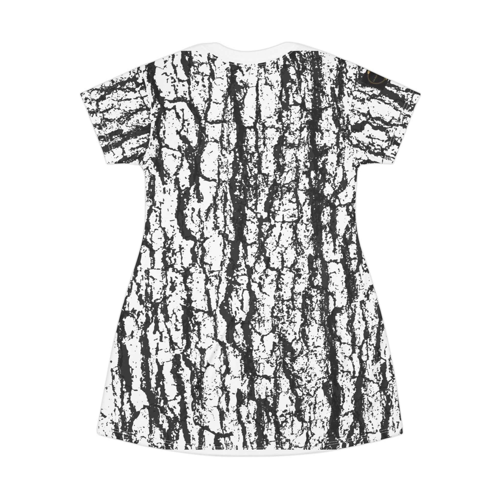 Fabled Fashion White Bark All Over Print Spring/Summer T-Shirt Dress