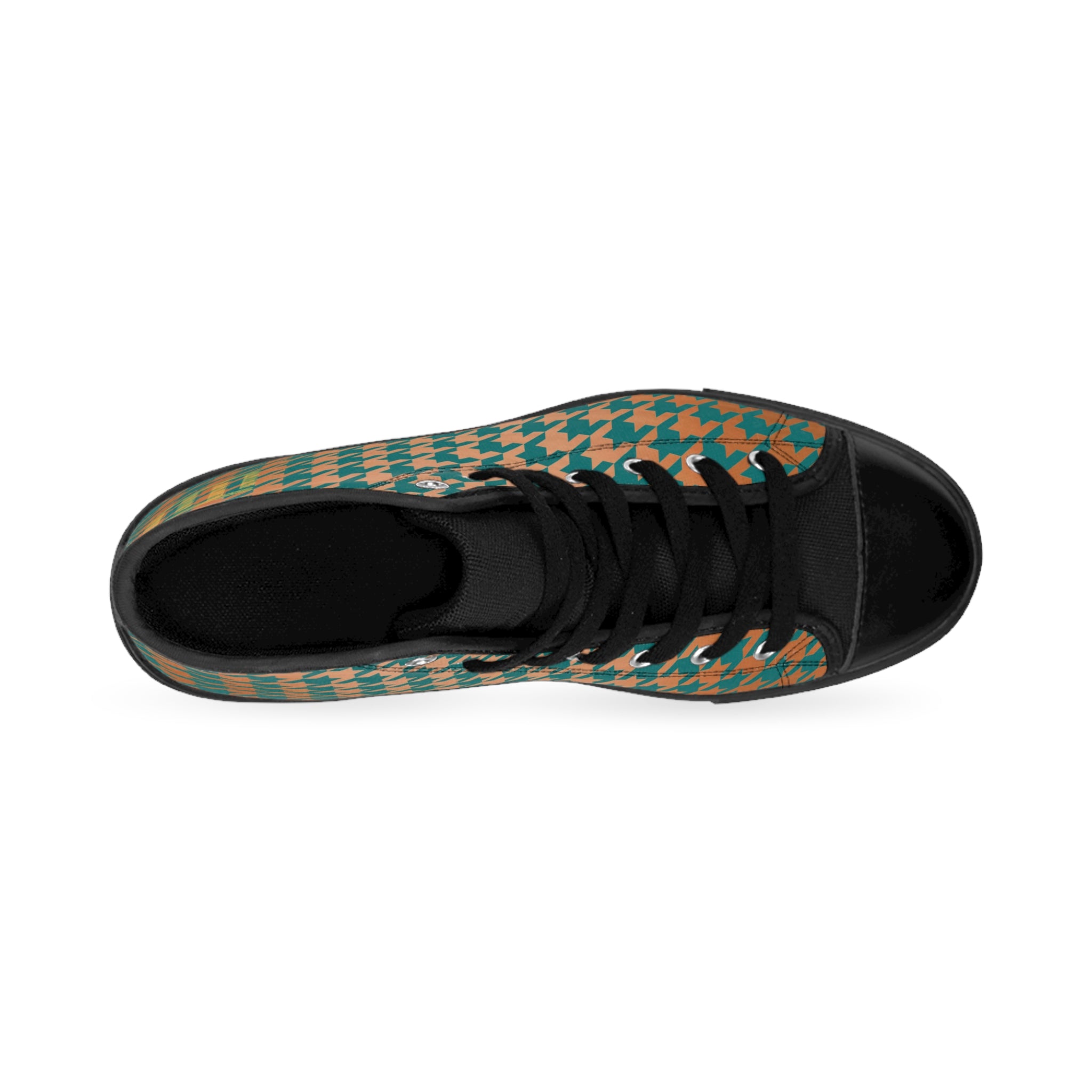 Fabled fashion Copper and Verdigris houndstooth Men's Classic Sneakers