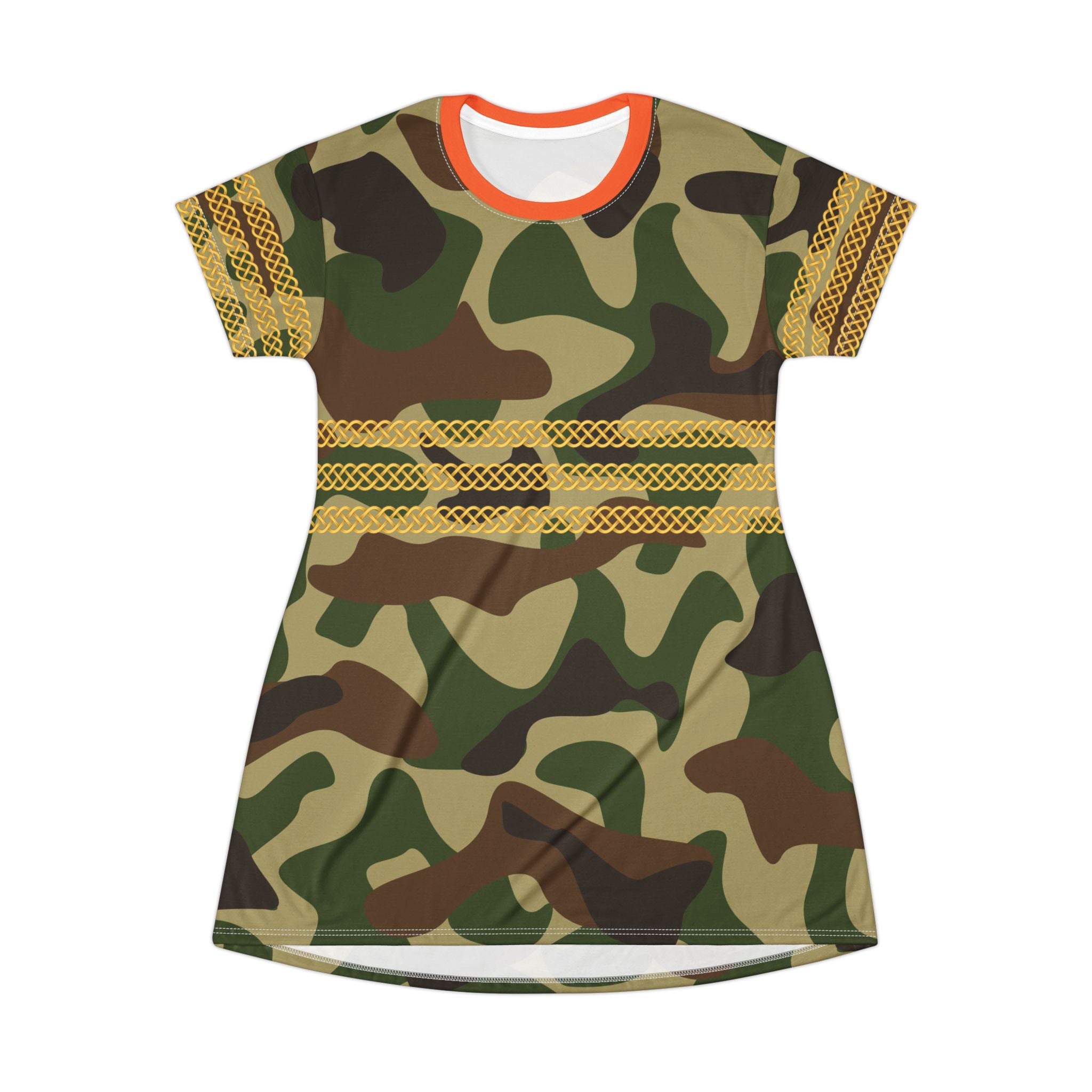 Fabled Fashion Camo effect Celtic Knot Medieval Fashions All Over Print Spring/Summer T-Shirt Dress