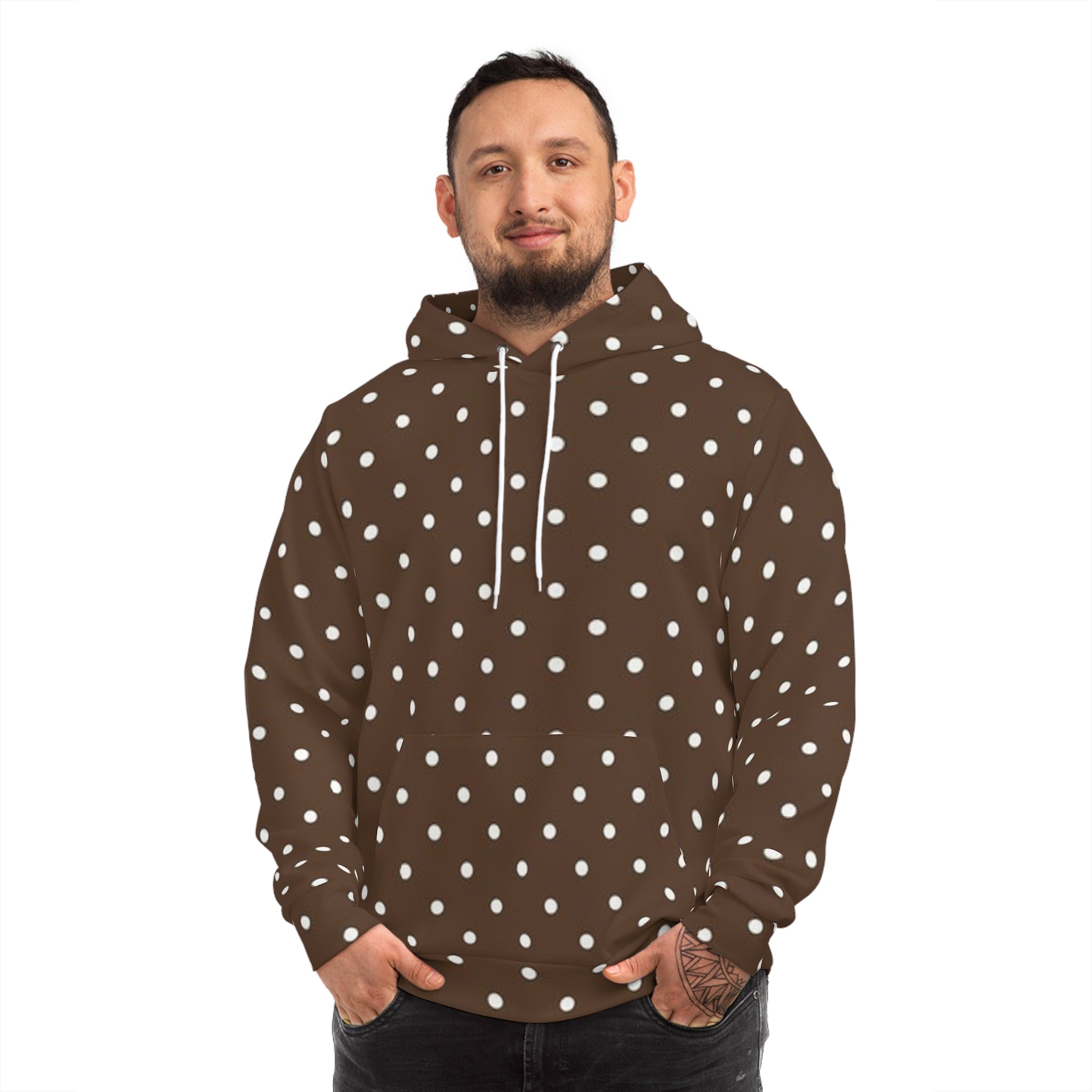 Fabled Fashion Chocolate Polka effect Unisex Hoodie (AOP)