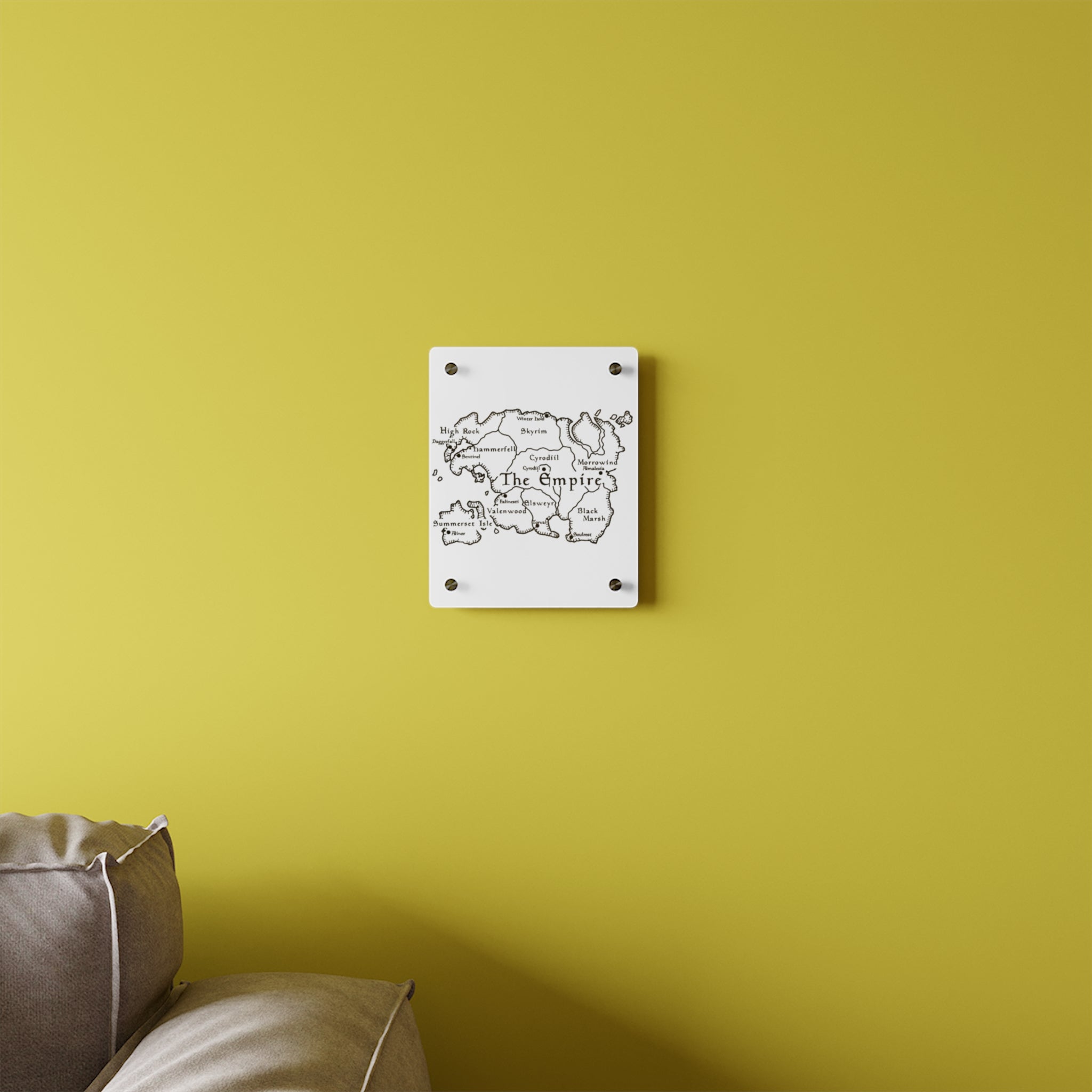 Tamriel map Dragonborn Skyrim Acrylic Wall Art Panels