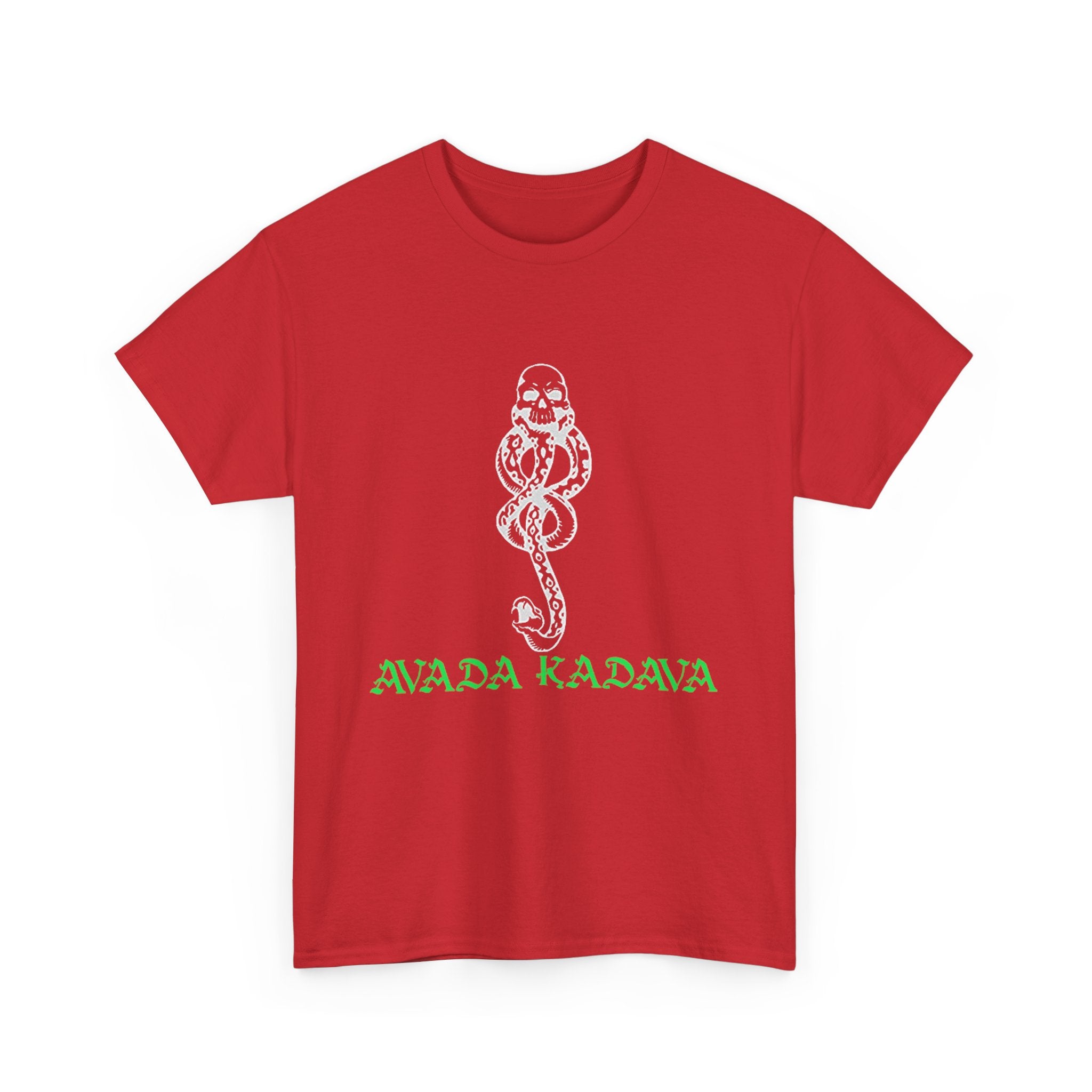 Harry Potter inspired Death Eater Voldemort AVADA KADAVA Unisex Heavy Cotton Tee