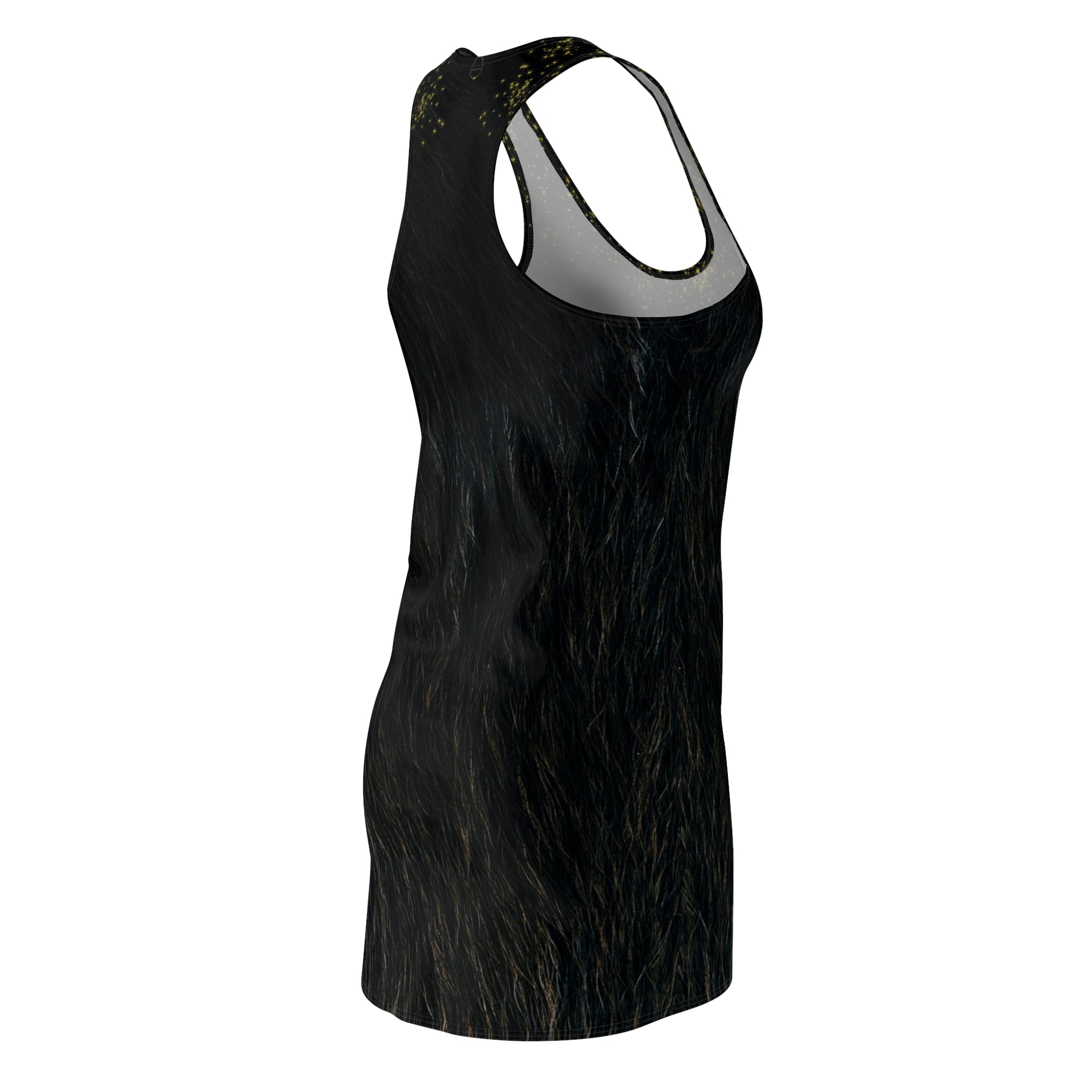 Fabled Fashion Niffler fur effect Women's Cut & Sew Racerback Dress (AOP)