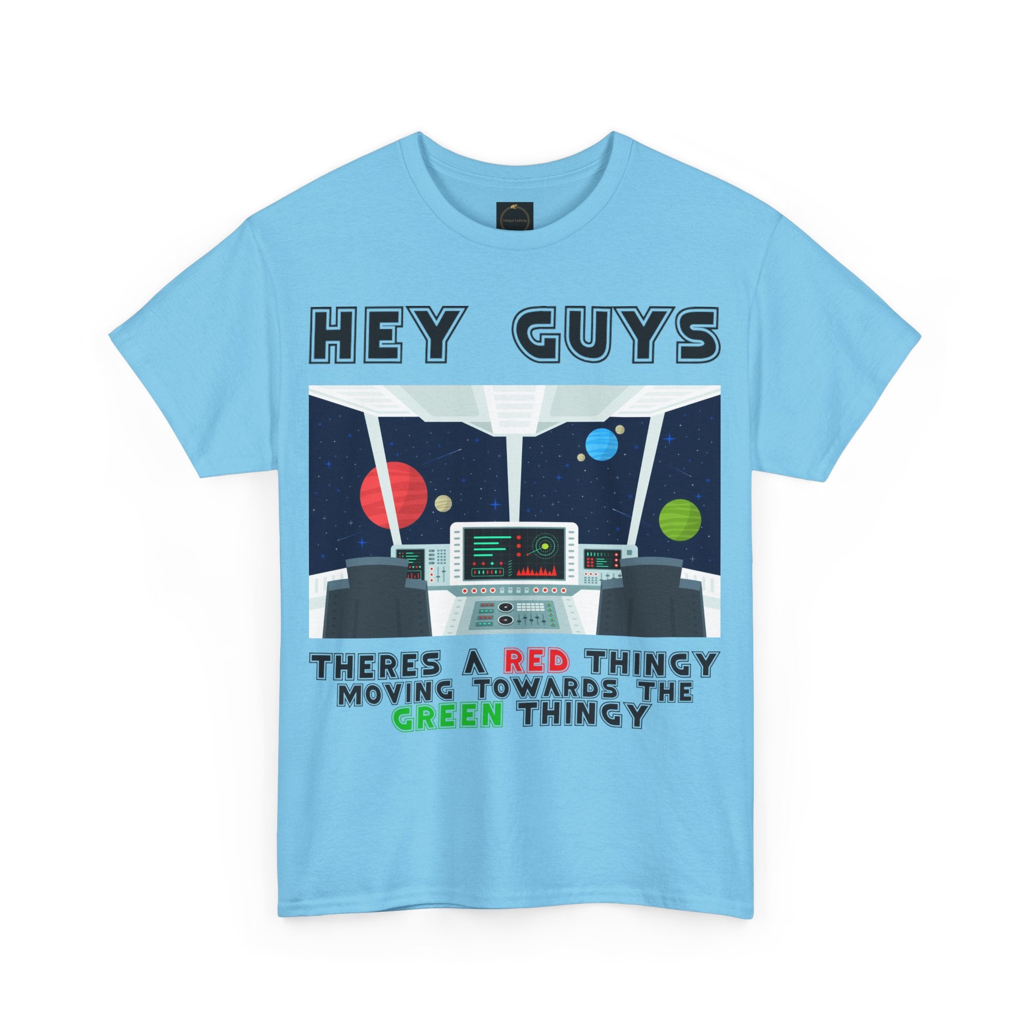 Red Thingy moving towards the Green thingy Funny Unisex Heavy Cotton Tee