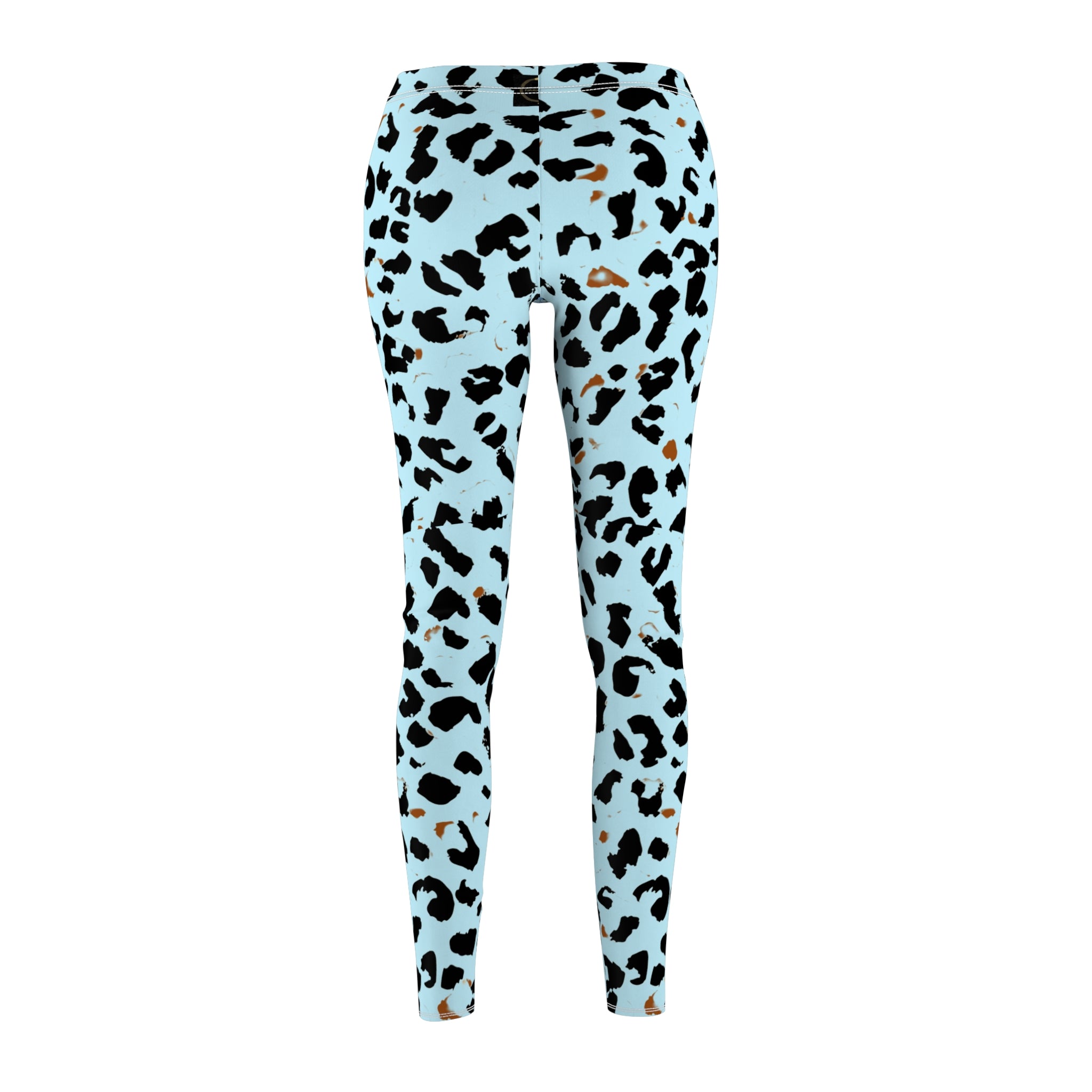 Fabled Fashion Light blue leopard print effect Women's Cut & Sew Casual Leggings (AOP)