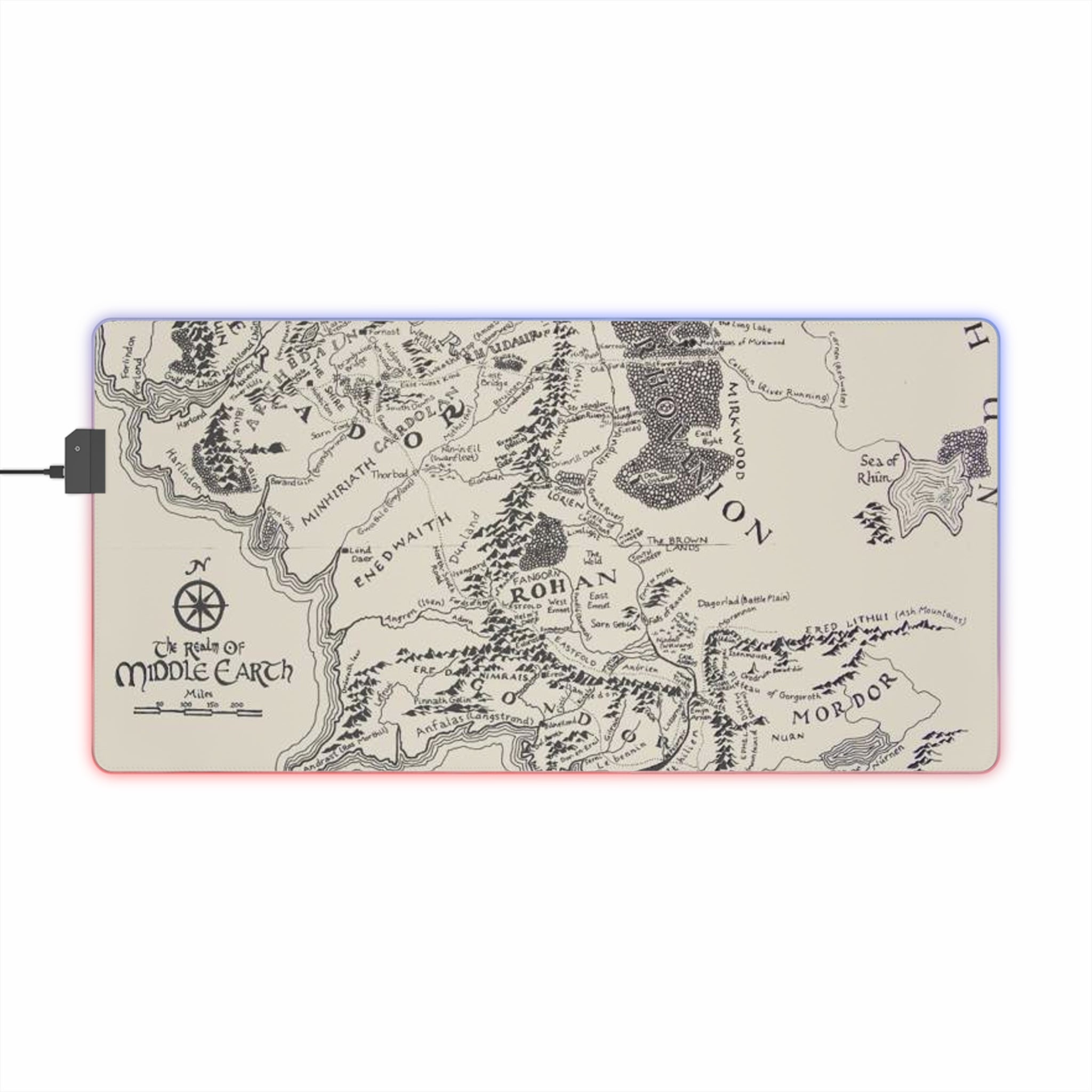 Lord of the rings inspired Middle Earth LED Gaming Mouse Pad