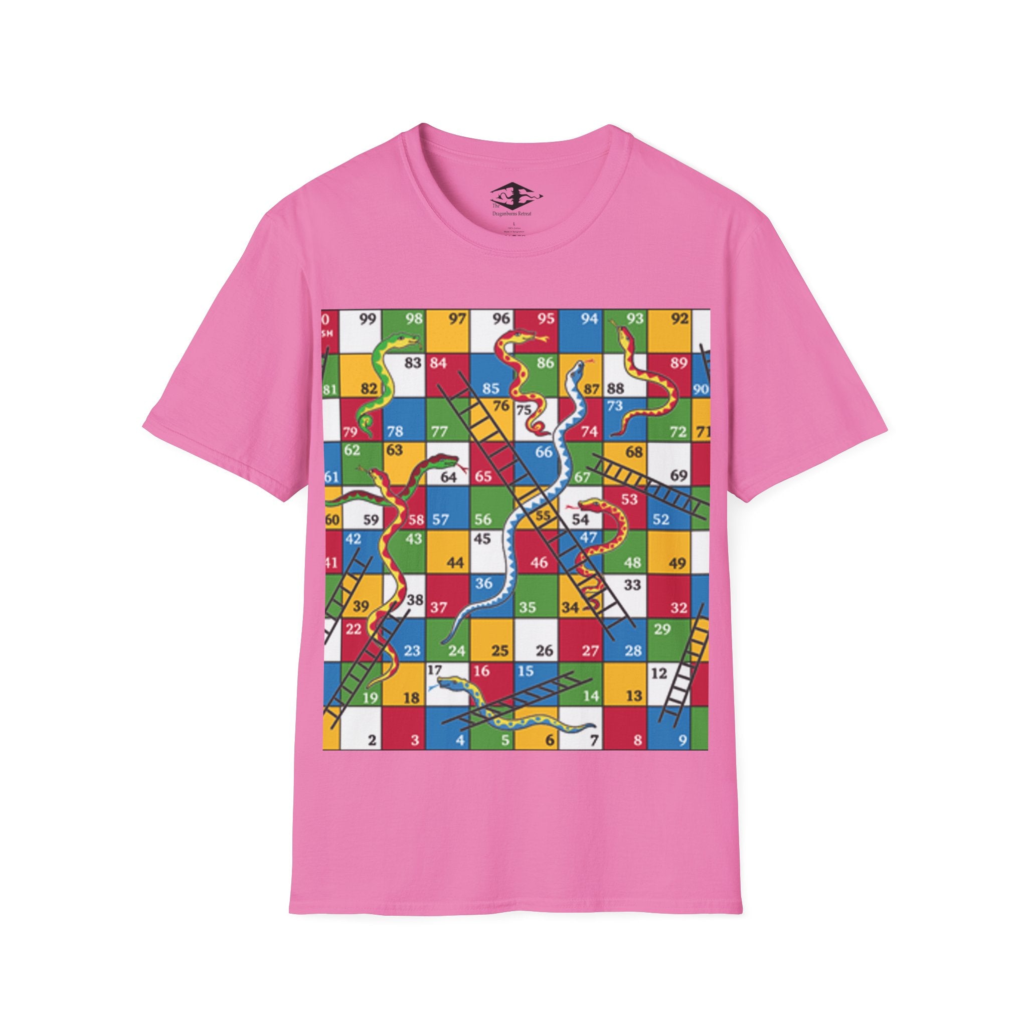 Travel Snakes and Ladders Board Unisex Softstyle T-Shirt (pieces not included)