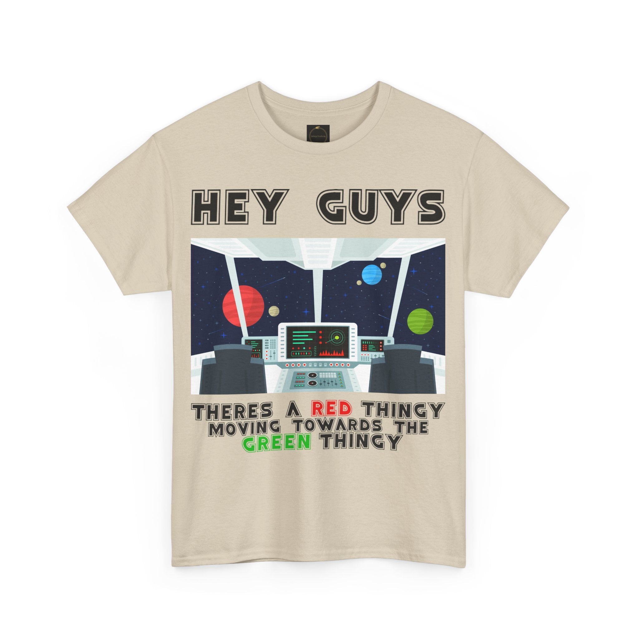 Red Thingy moving towards the Green thingy Funny Unisex Heavy Cotton Tee