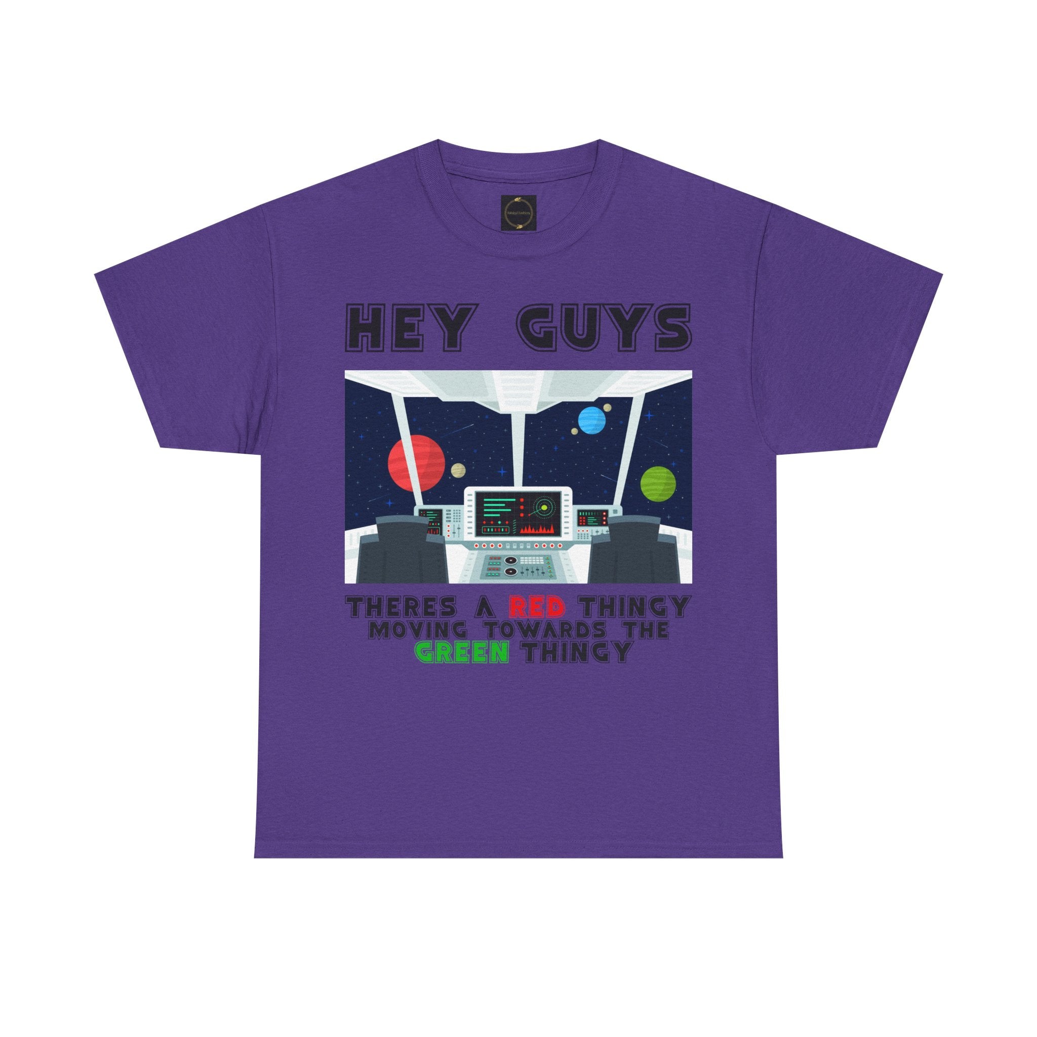 Red Thingy moving towards the Green thingy Funny Unisex Heavy Cotton Tee
