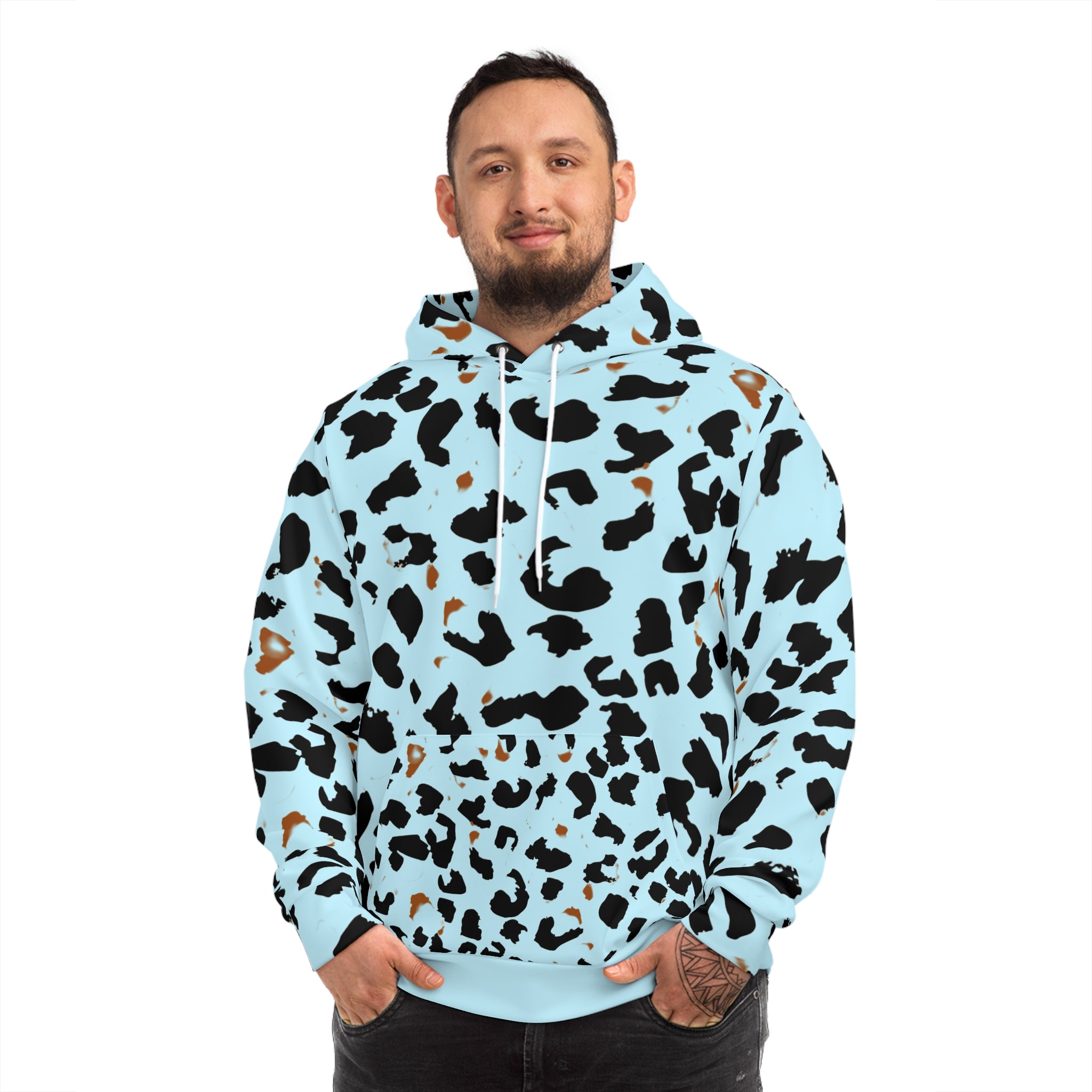 Fabled Fashion Blue Leopardskin Unisex Hoodie (AOP)